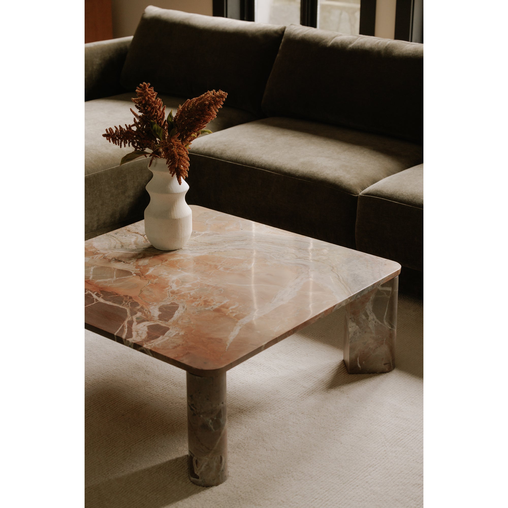 Moes Segment Coffee Table Orange Levante Marble JD-1048-12-0