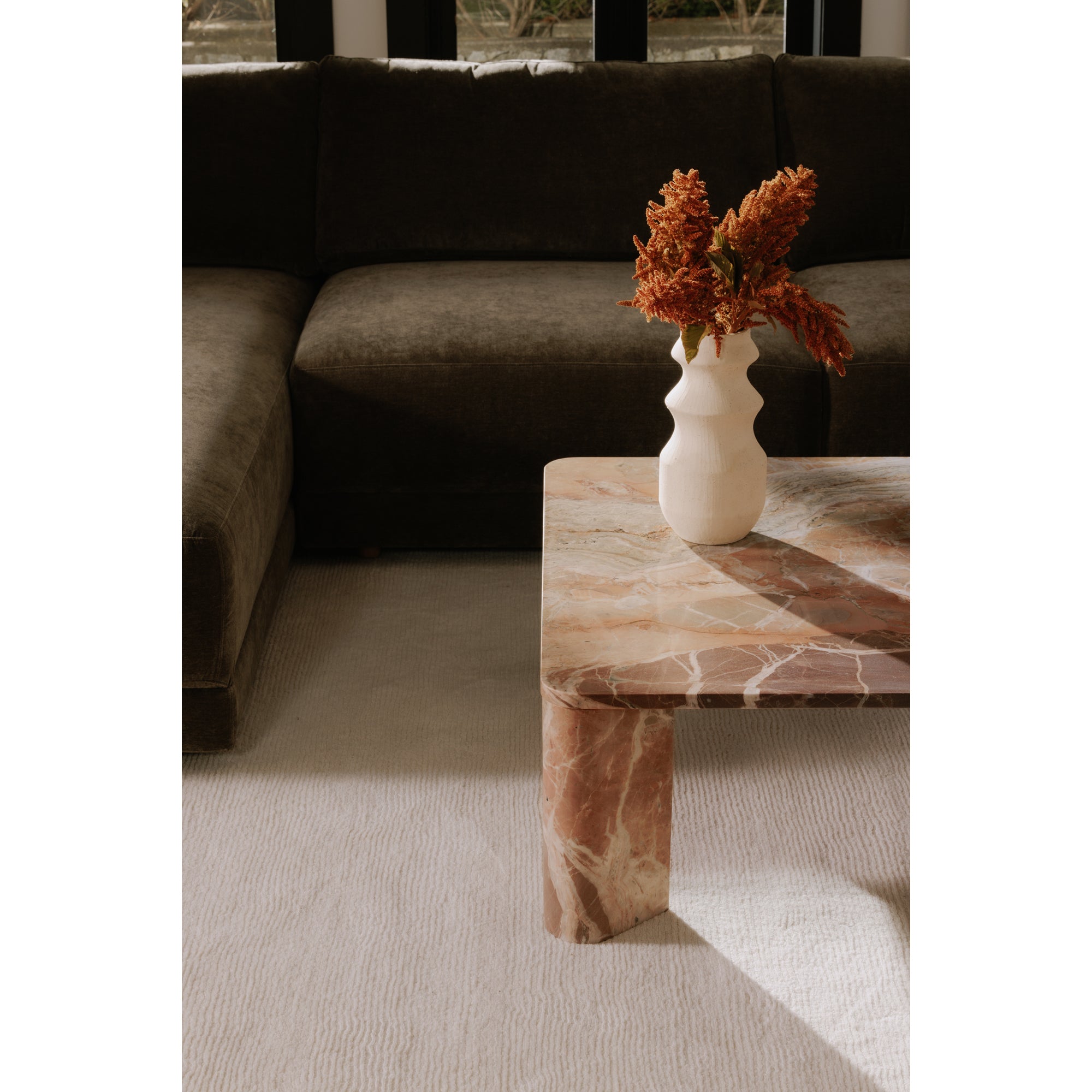 Moes Segment Coffee Table Orange Levante Marble JD-1048-12-0