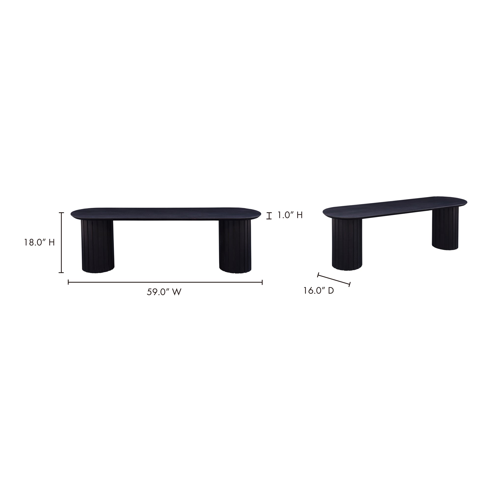 Moes Povera Dining Bench Black JD-1053-02-0
