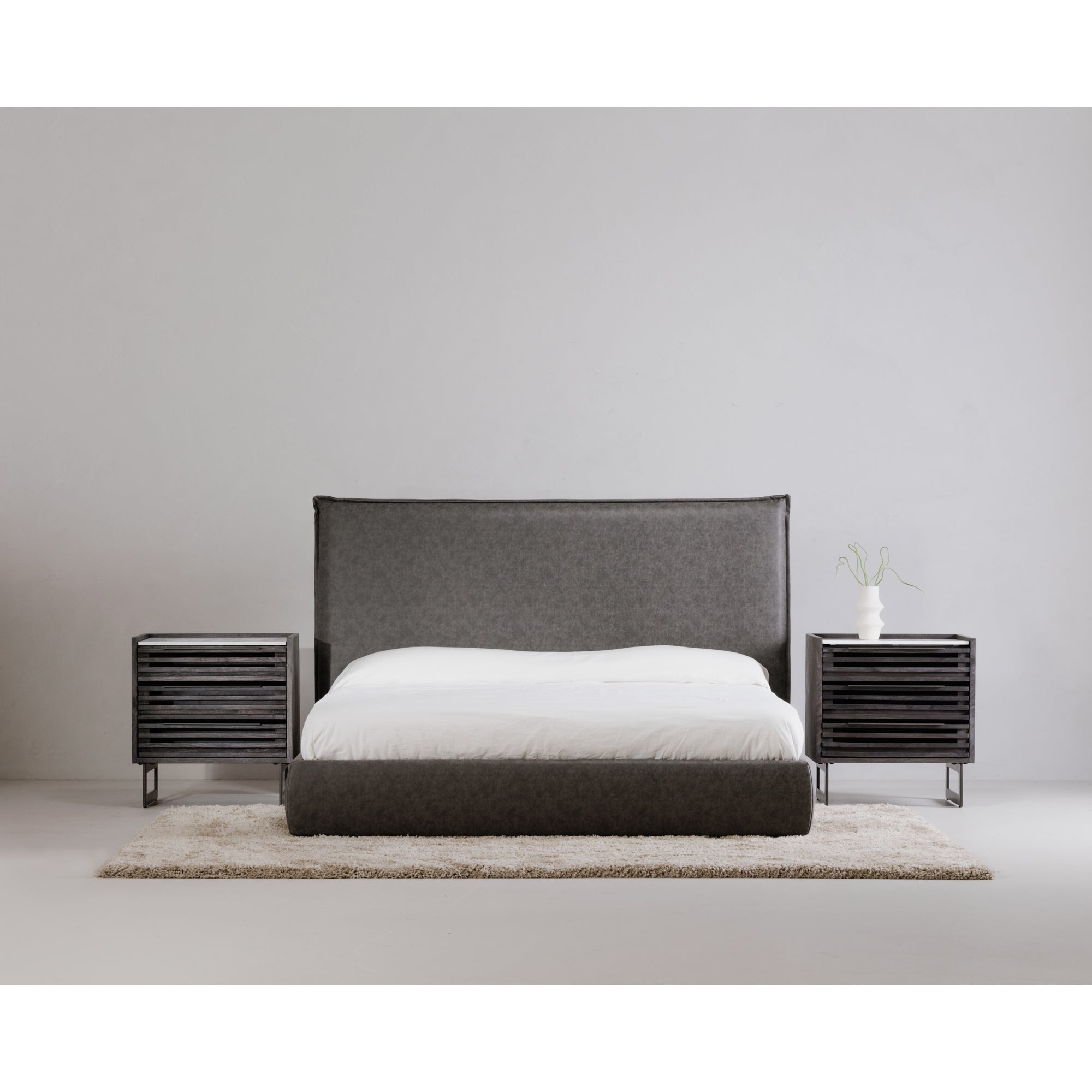 Moes Paloma 3 Drawer Nightstand Charcoal Grey JD-1058-07-0