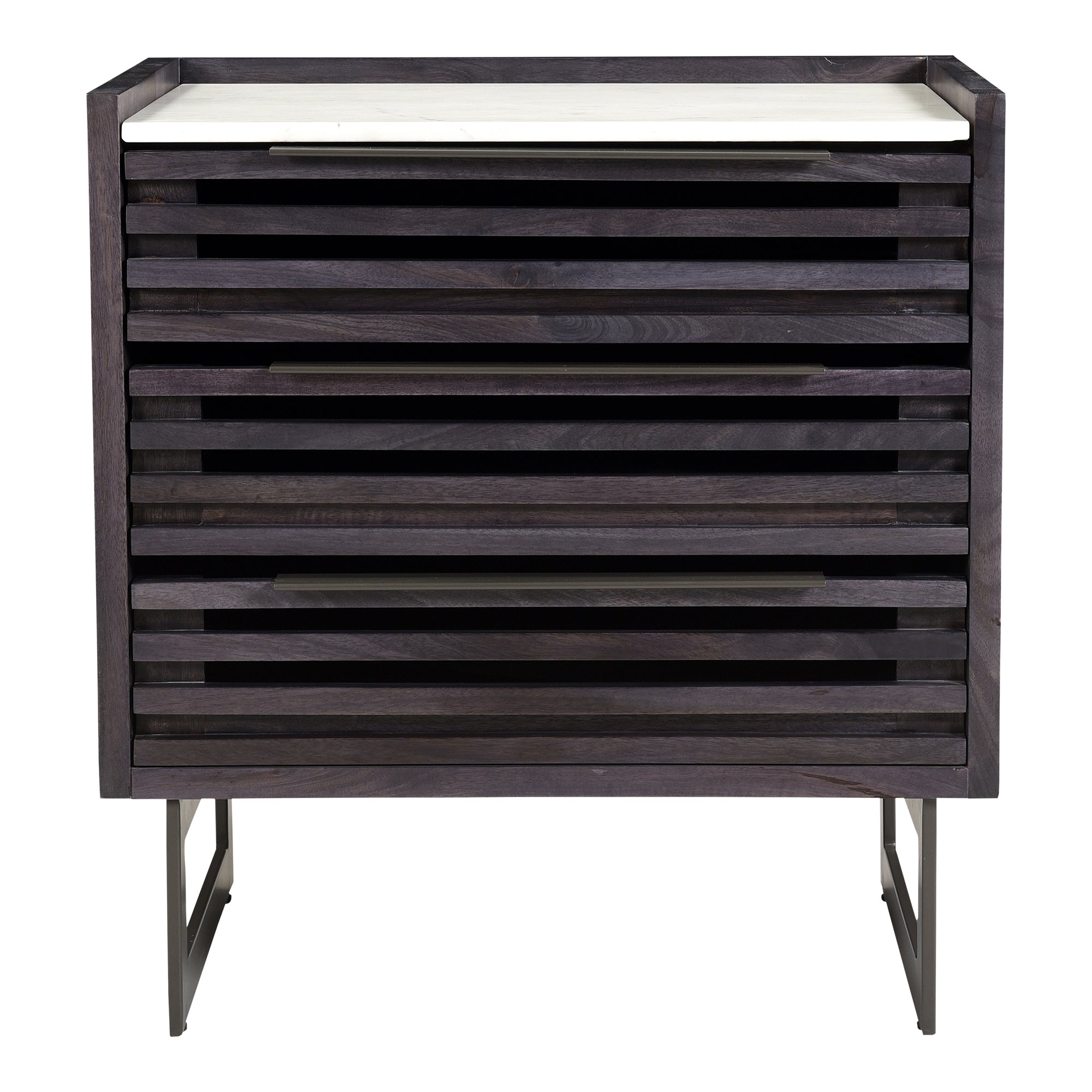 Moes Paloma 3 Drawer Nightstand Charcoal Grey JD-1058-07-0