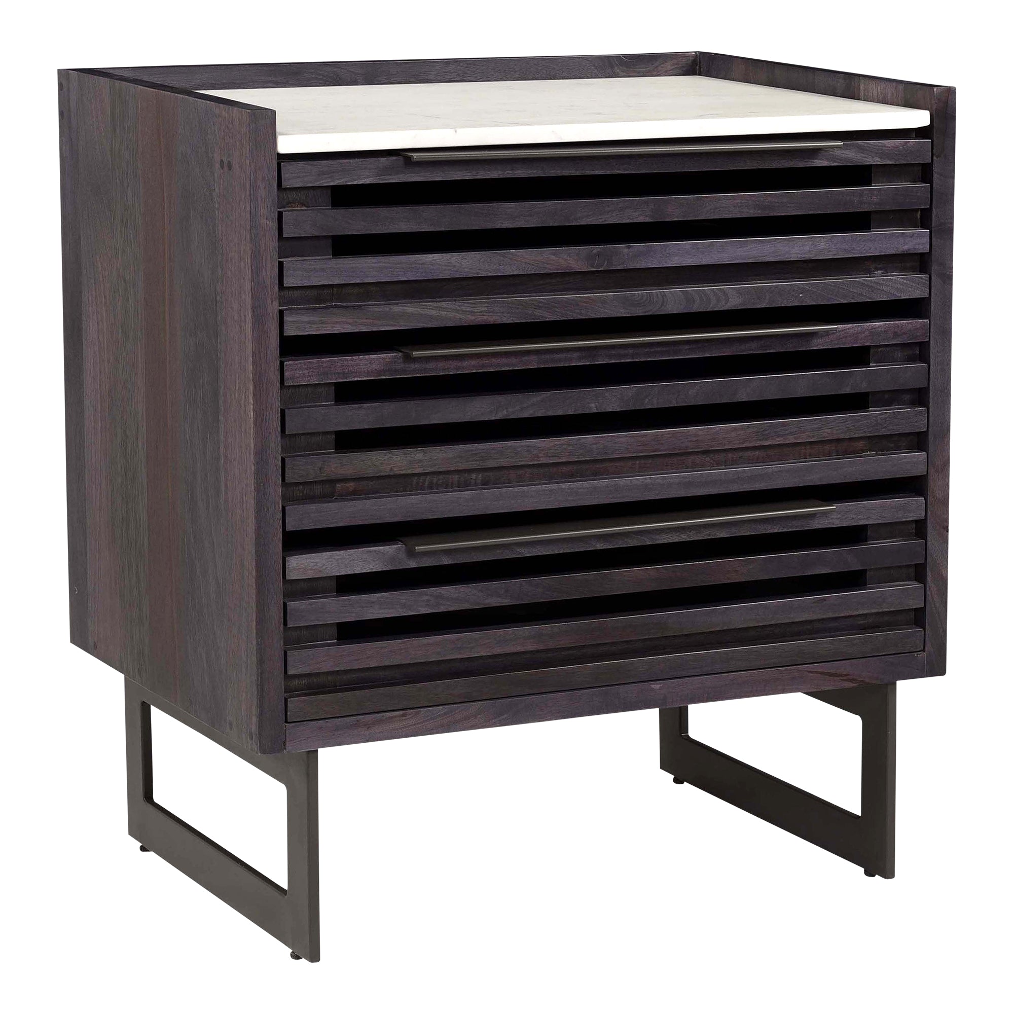Moes Paloma 3 Drawer Nightstand Charcoal Grey JD-1058-07-0