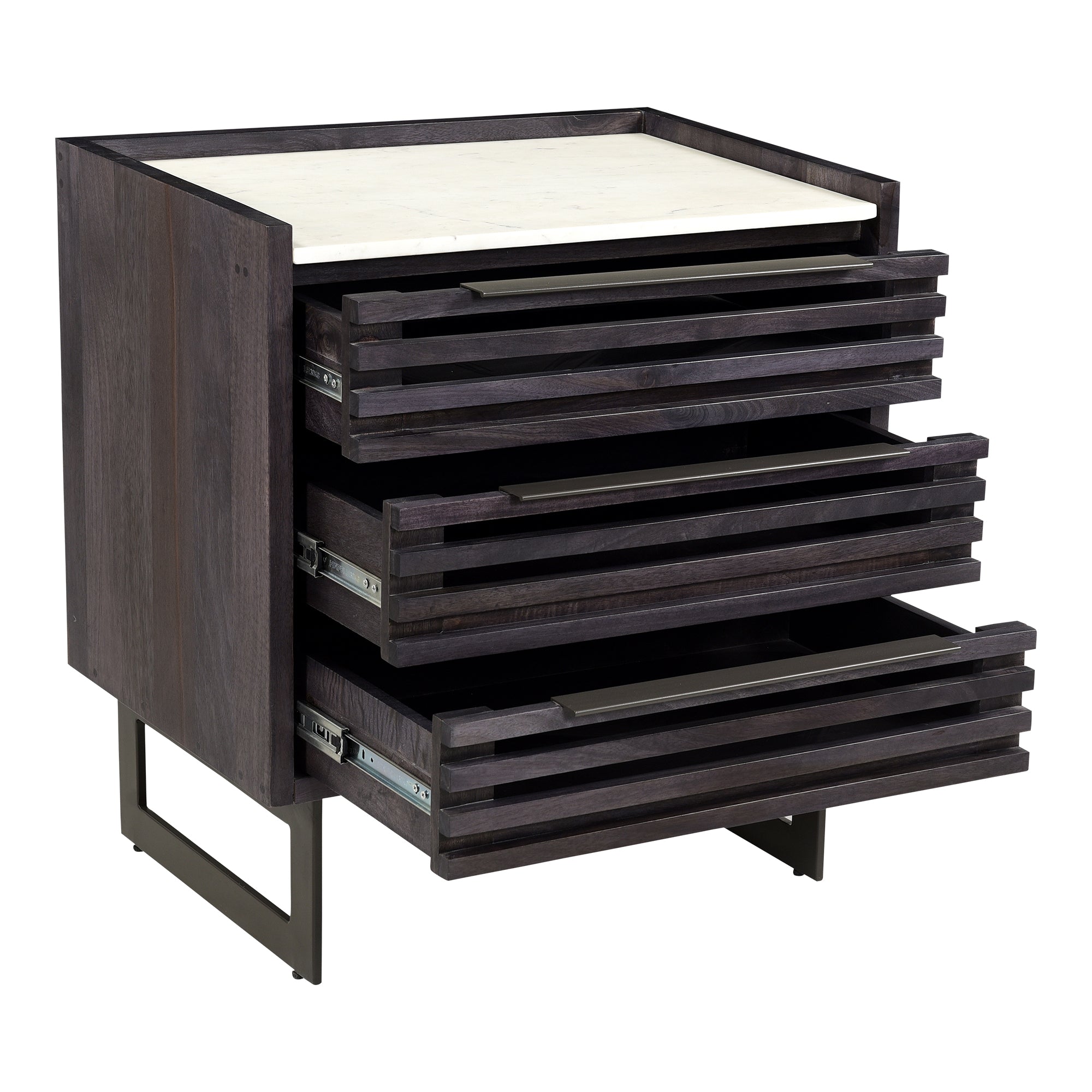 Moes Paloma 3 Drawer Nightstand Charcoal Grey JD-1058-07-0