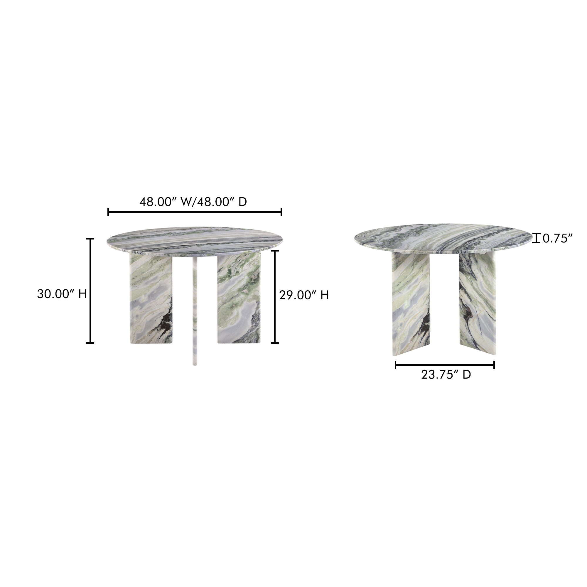 Moes Celia Round Dining Table Green Onyx Marble JD-1076-16-0