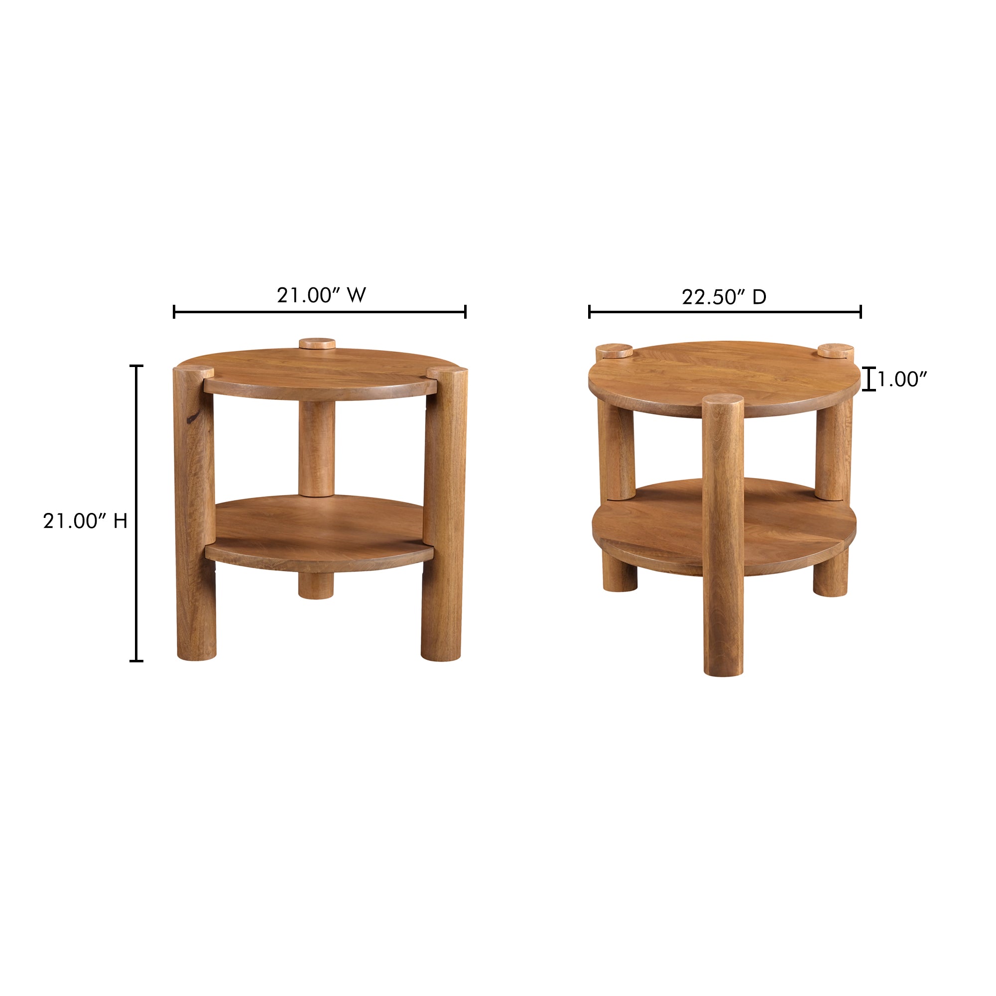 Moes Olsen Accent Table Vintage Brown JD-1087-03