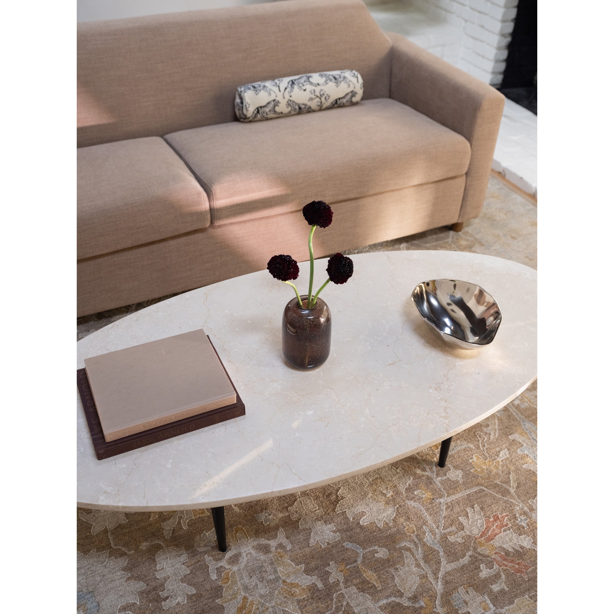 Moes Winona Coffee Table Botticino Beige Marble JD-1111-34-0