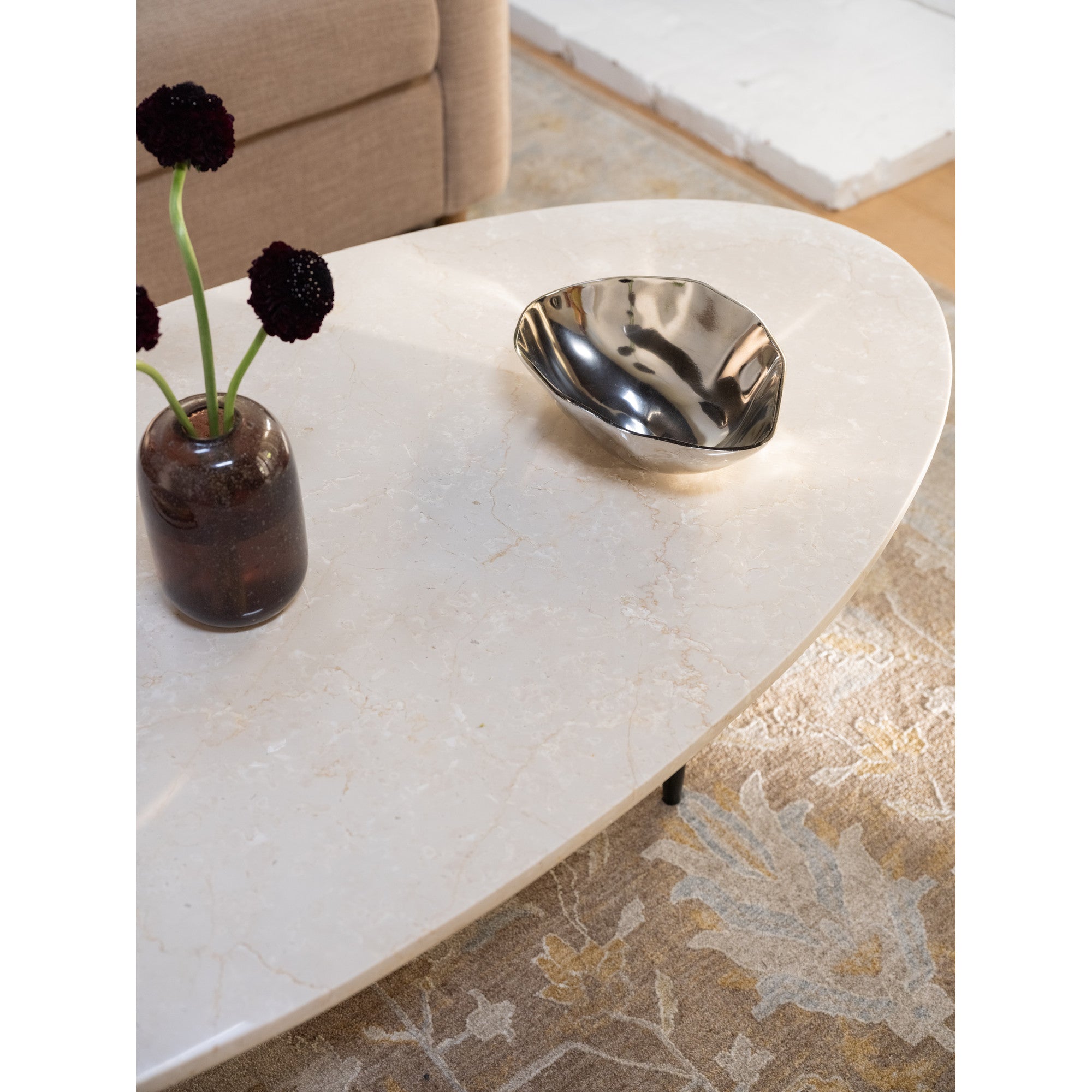 Moes Winona Coffee Table Botticino Beige Marble JD-1111-34-0