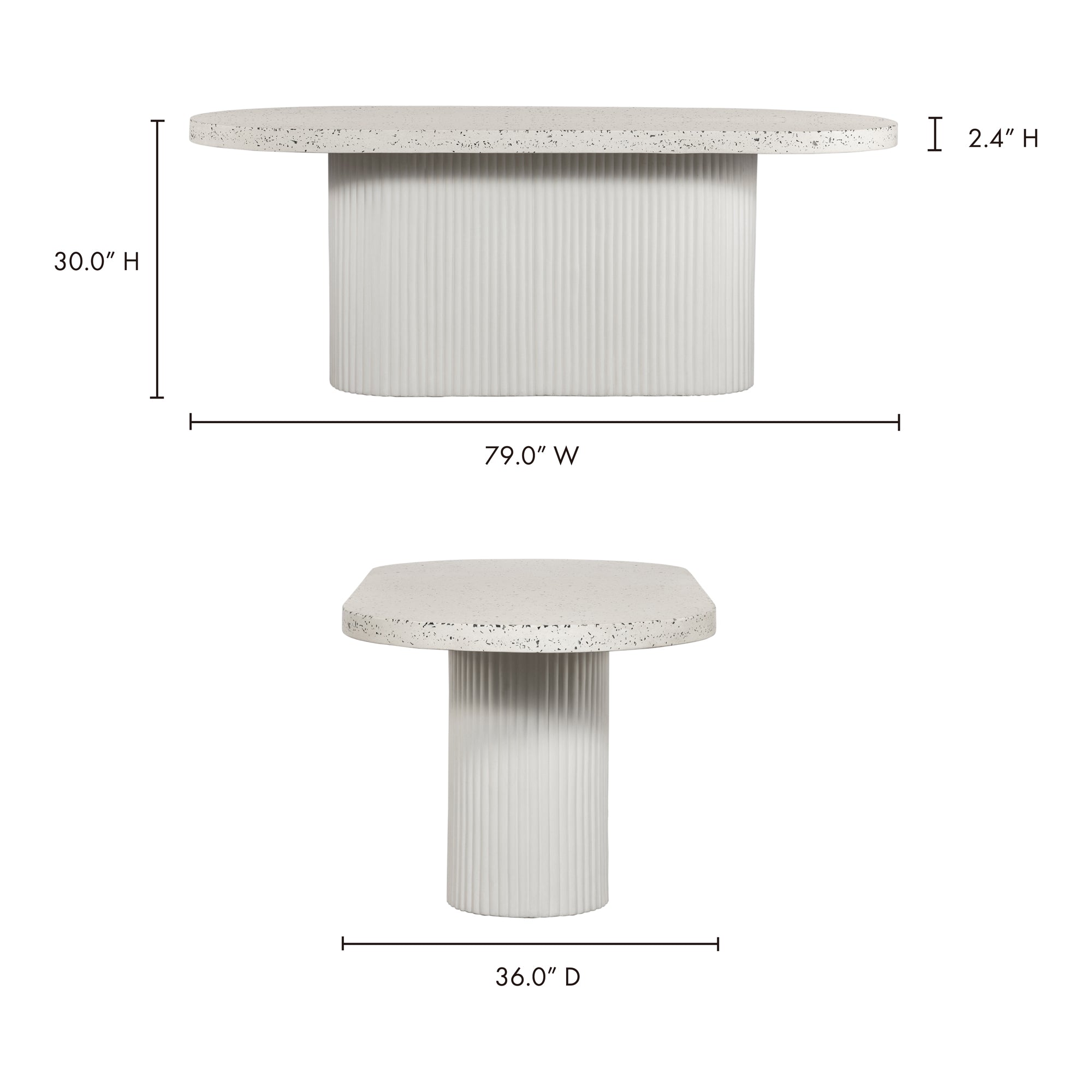 Moes Lyon Outdoor Dining Table White Terrazzo JK-1001-29-0