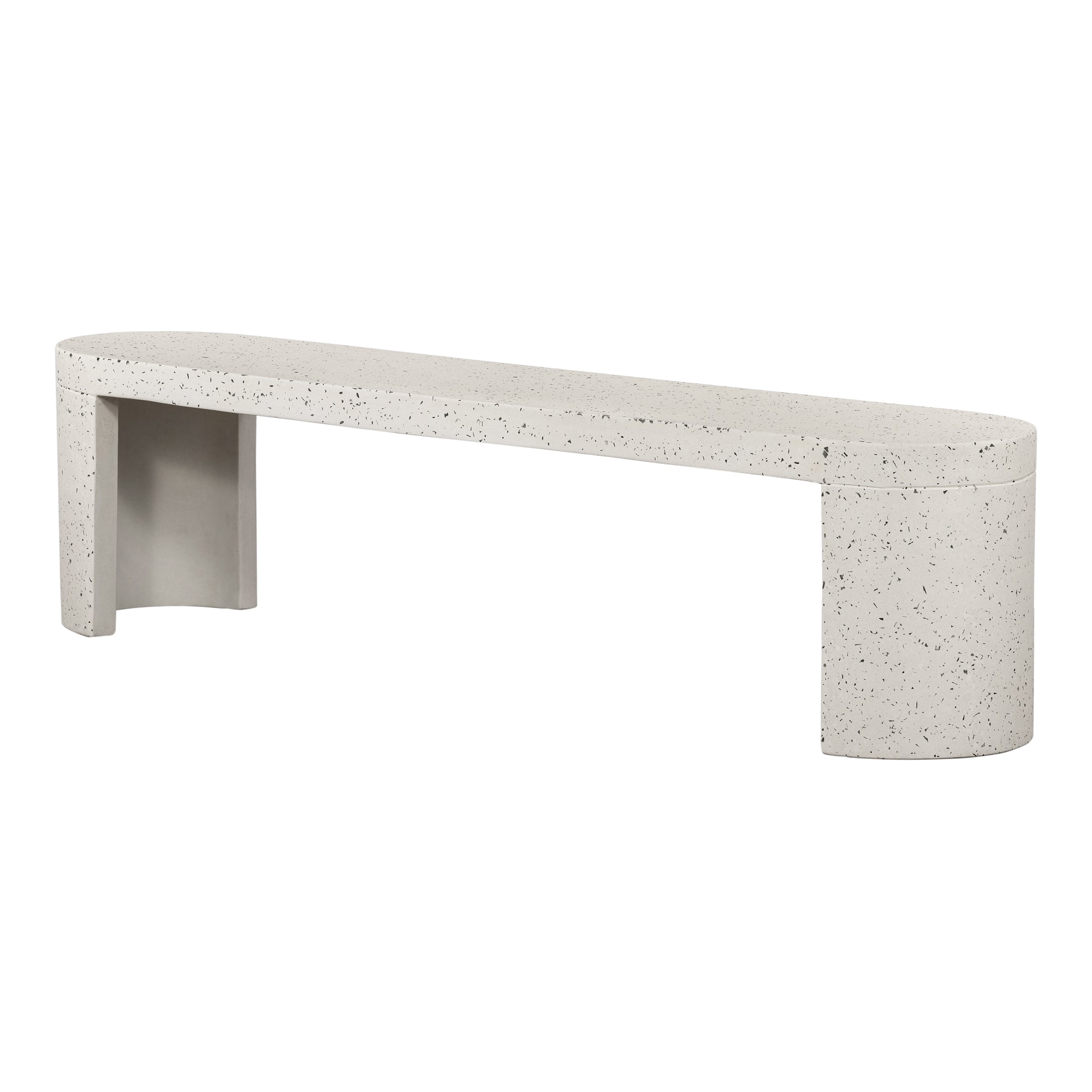 Moes Lyon Outdoor Bench White Terrazzo JK-1002-29