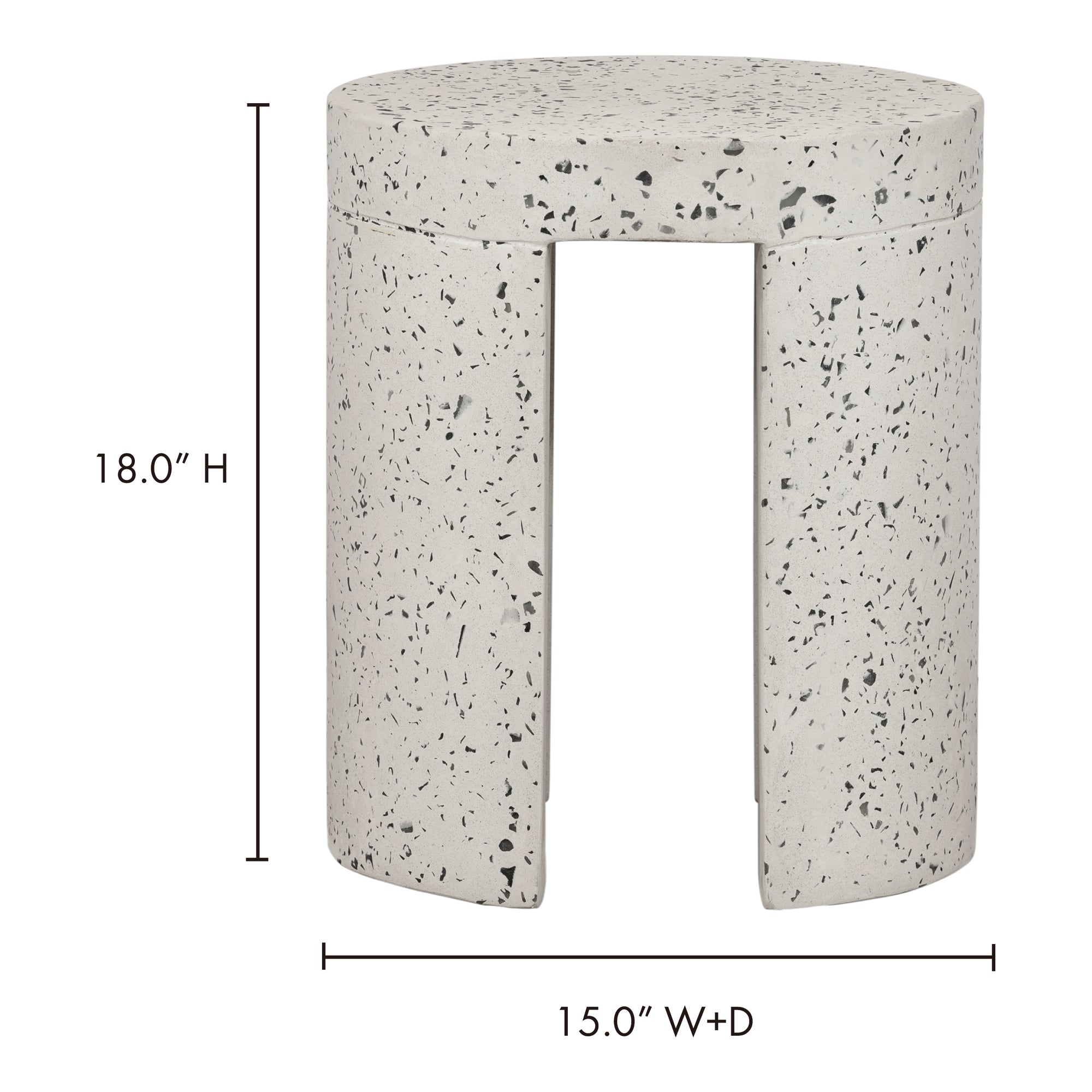 Moes Lyon Outdoor Stool White Terrazzo JK-1003-29