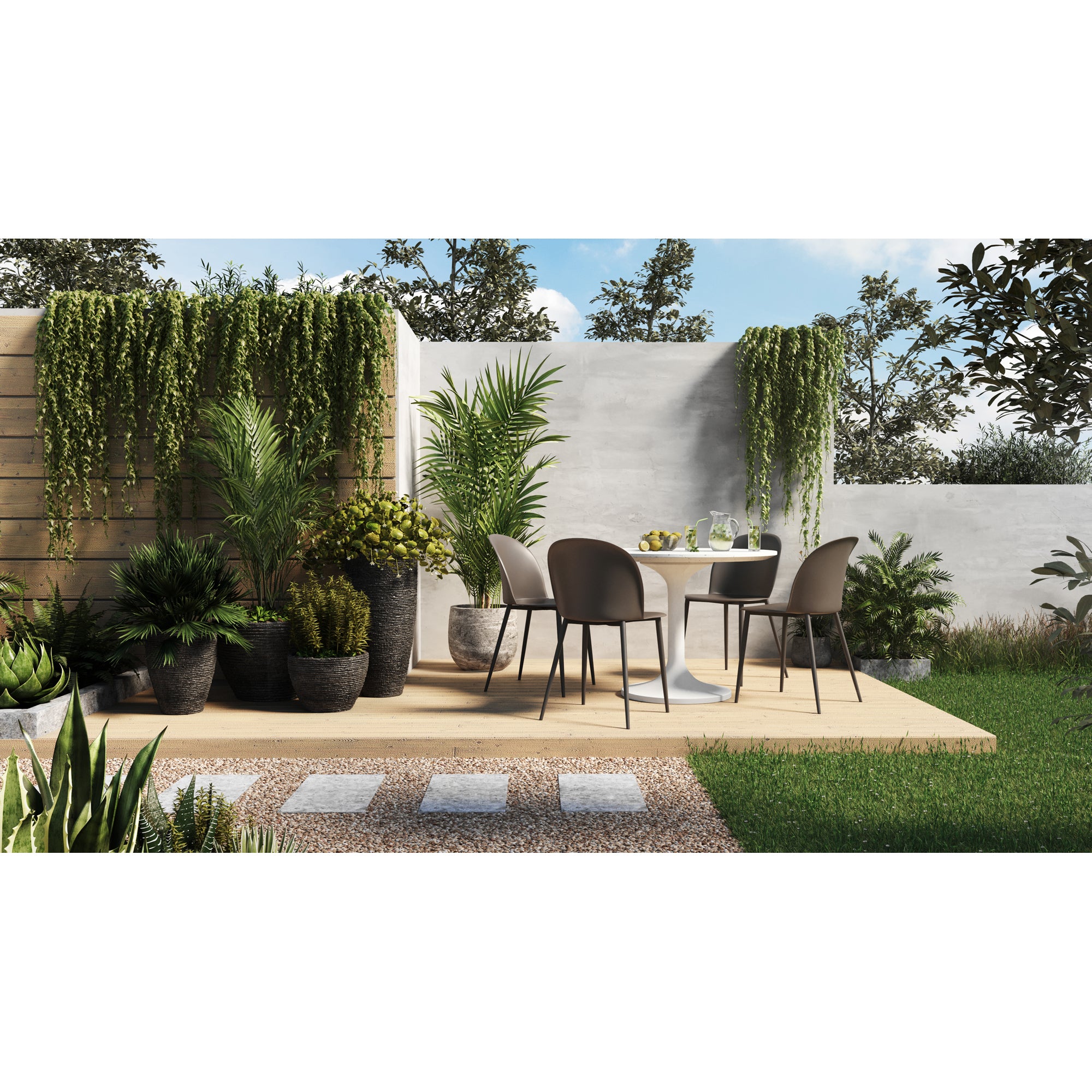 Moes Tuli Outdoor Cafe Table White Terrazzo JK-1004-29-0