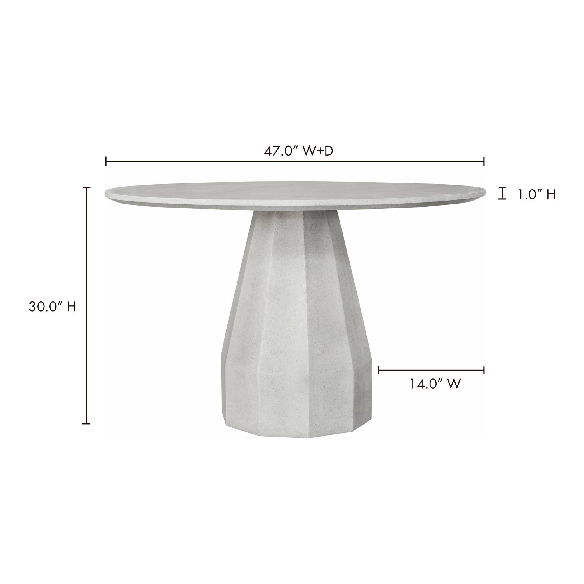 Moes Templo Outdoor Dining Table Antique White JK-1010-18-0
