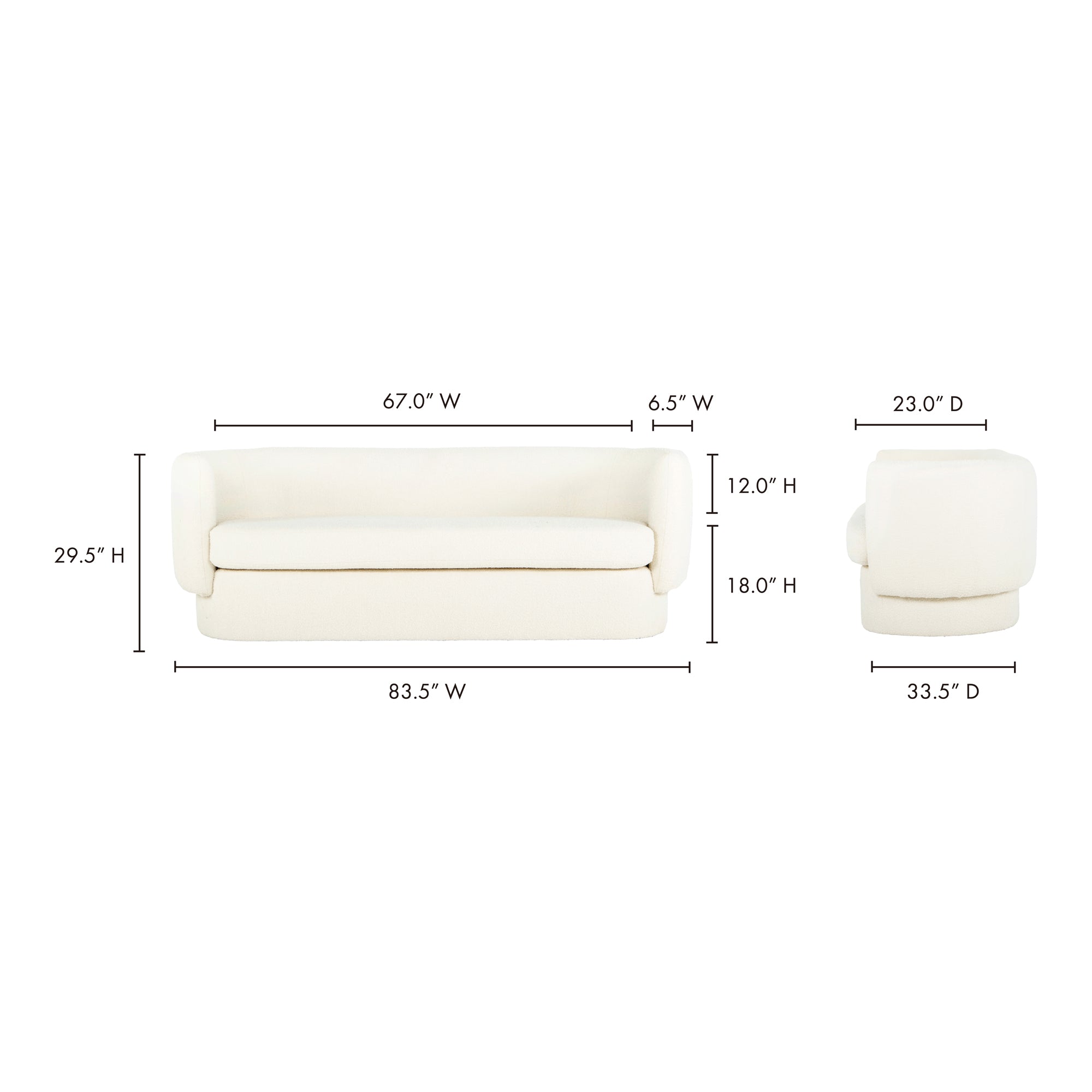 Moes Koba Sofa Maya White JM-1001-18