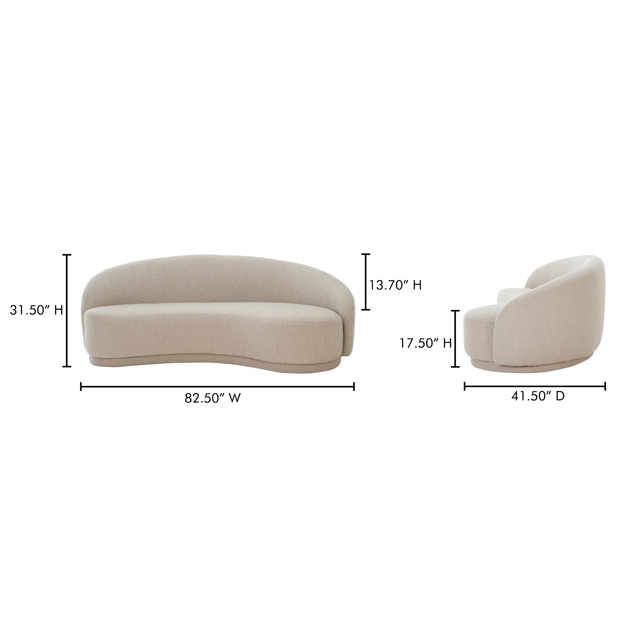 Moes Excelsior Sofa Shiitake Beige JM-1009-34