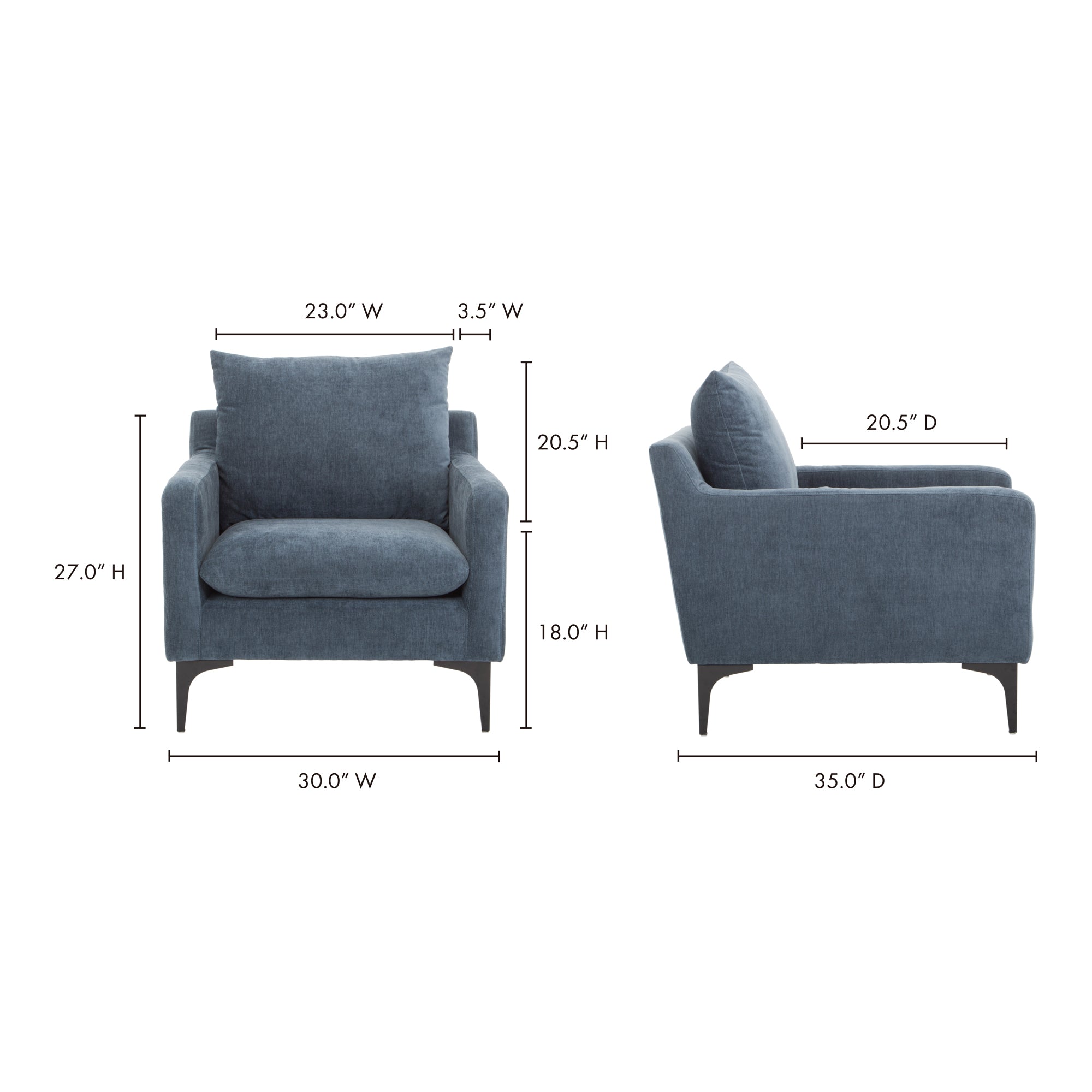 Moes Paris Armchair Blue JM-1010-26