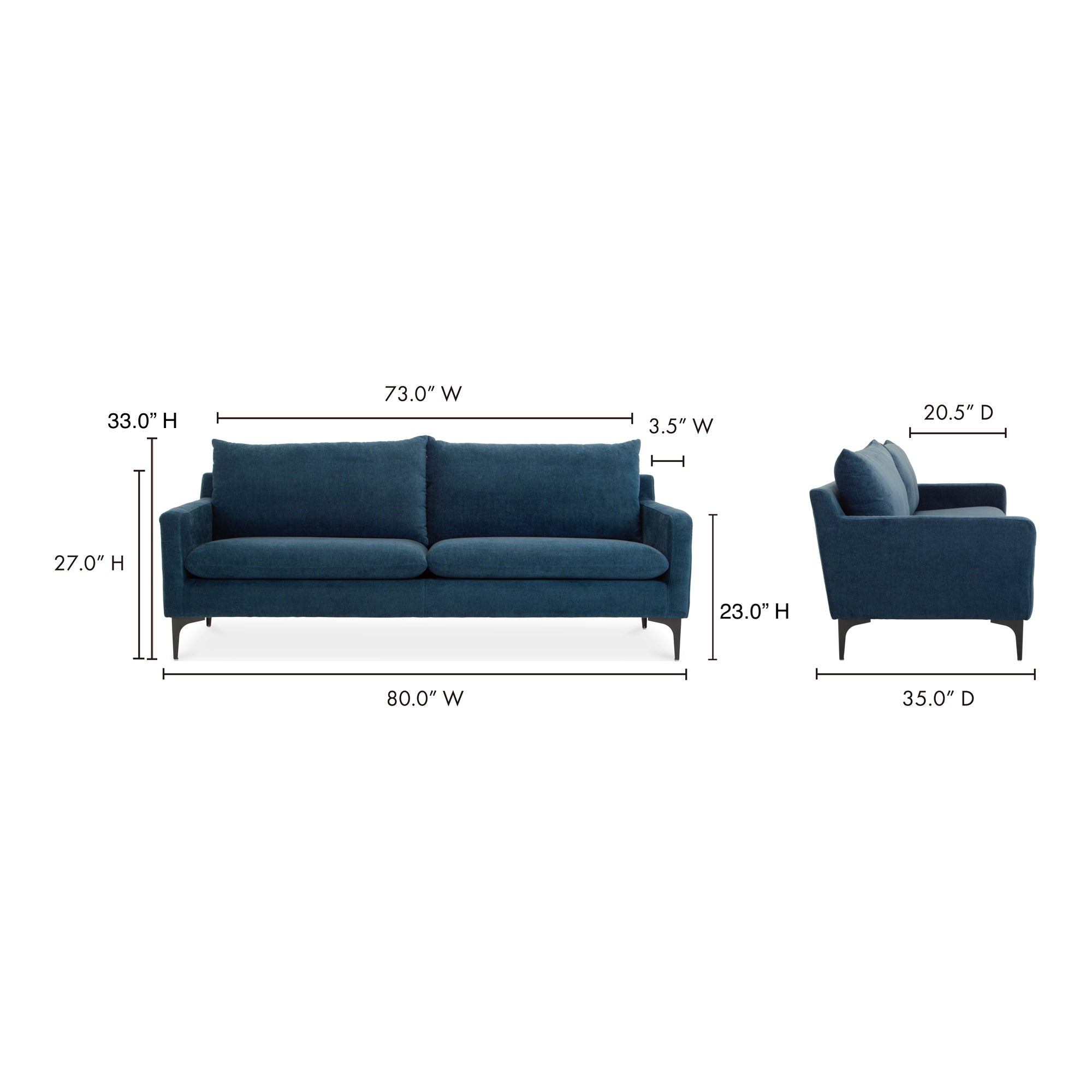 Moes Paris Sofa Blue JM-1011-26