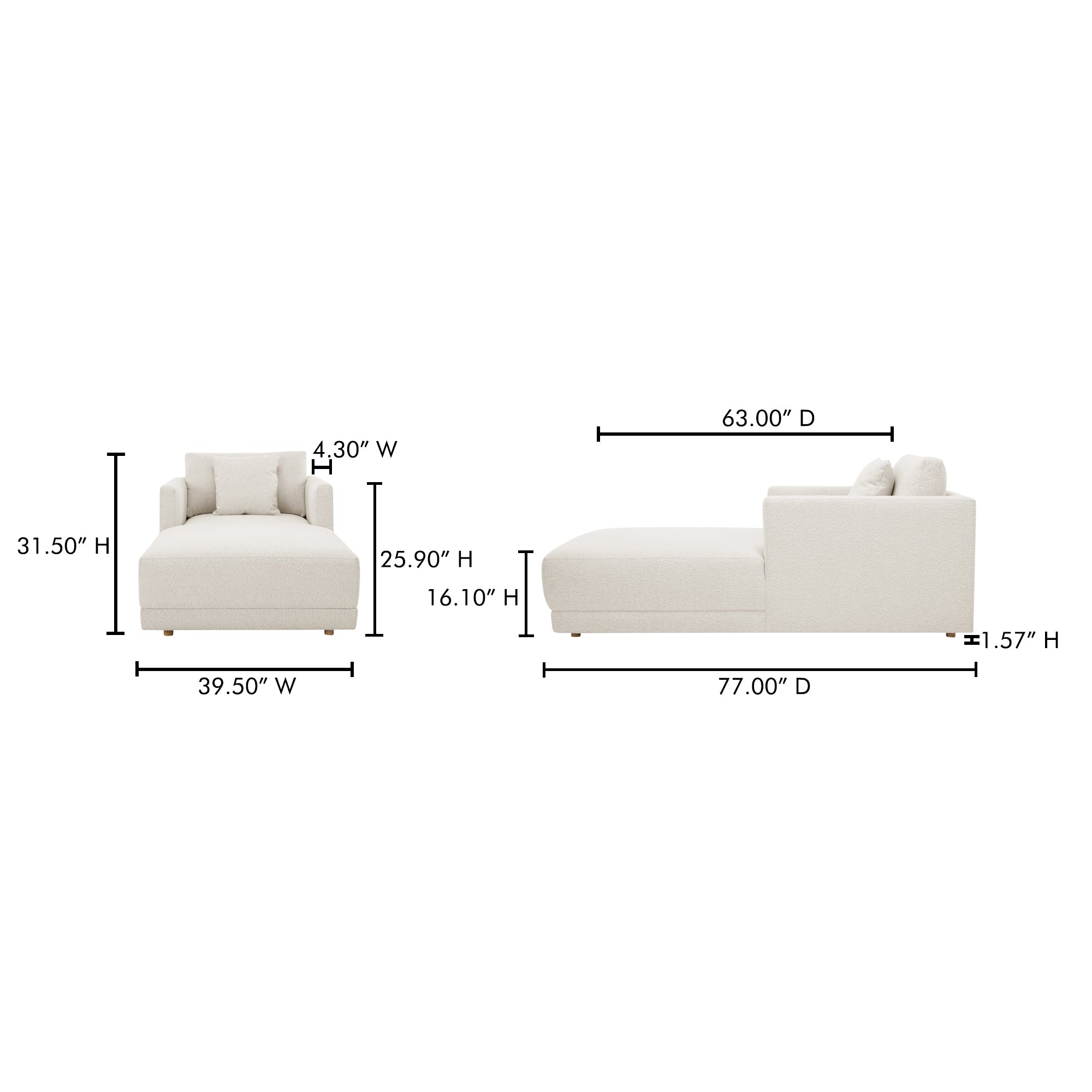 Moes Bryn Chaise Oyster JM-1026-05