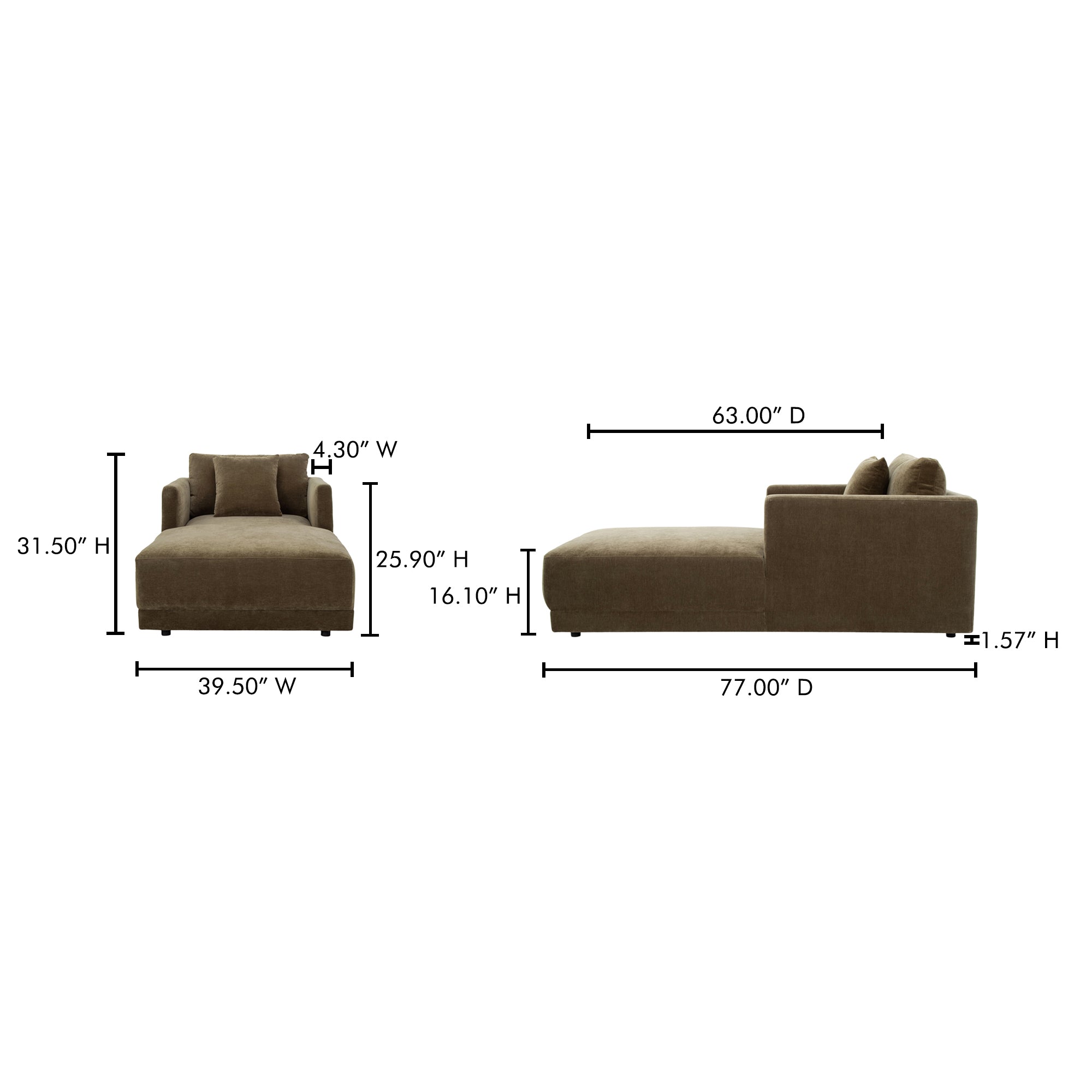 Moes Bryn Chaise Heritage Cedar Green JM-1026-27