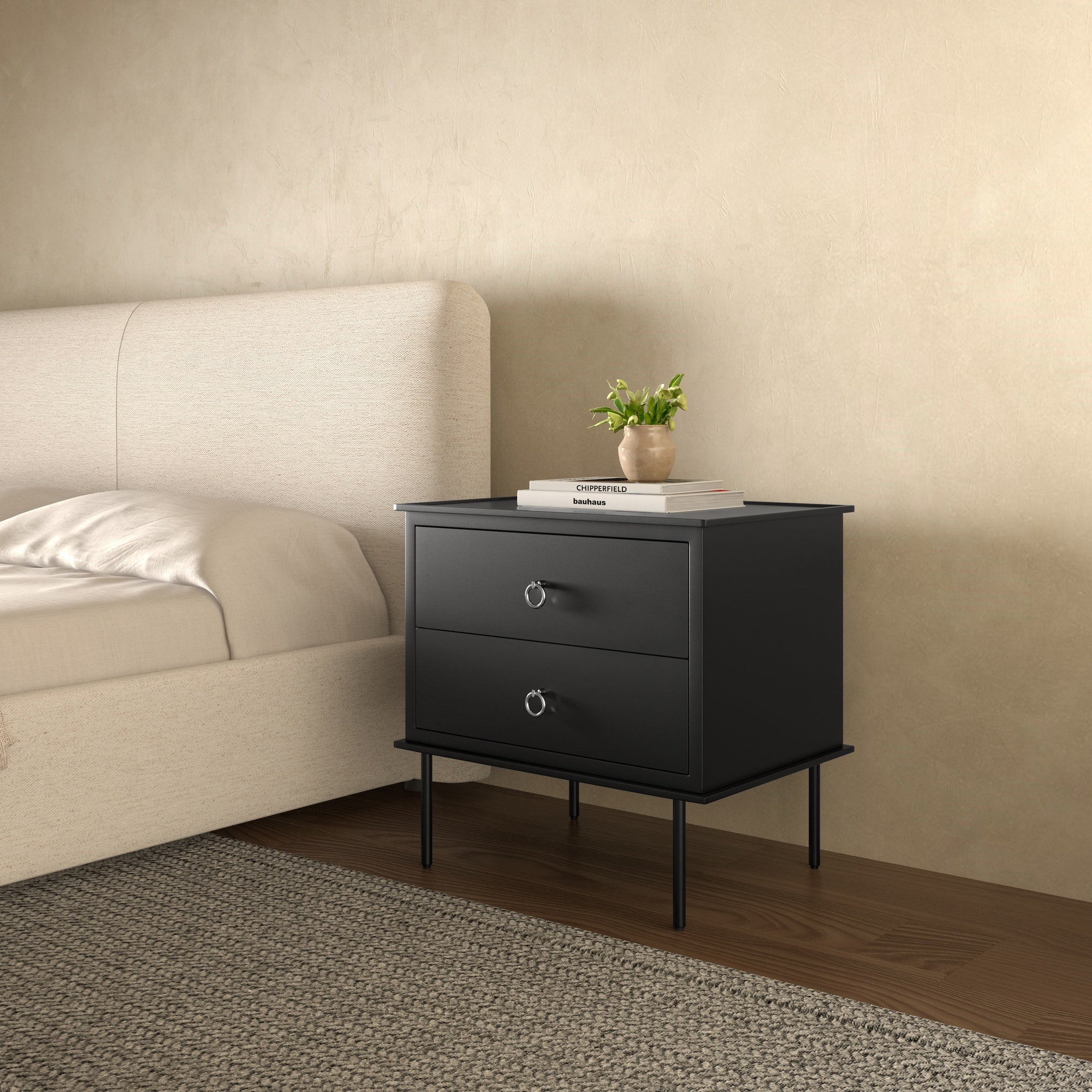 Moes Reagan Nightstand Black JU-1006-02