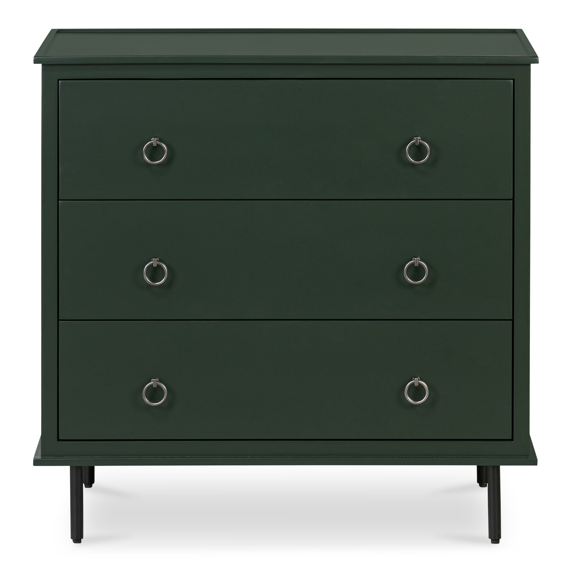 Moes Reagan 3 Drawer Nightstand Deep Green JU-1007-27