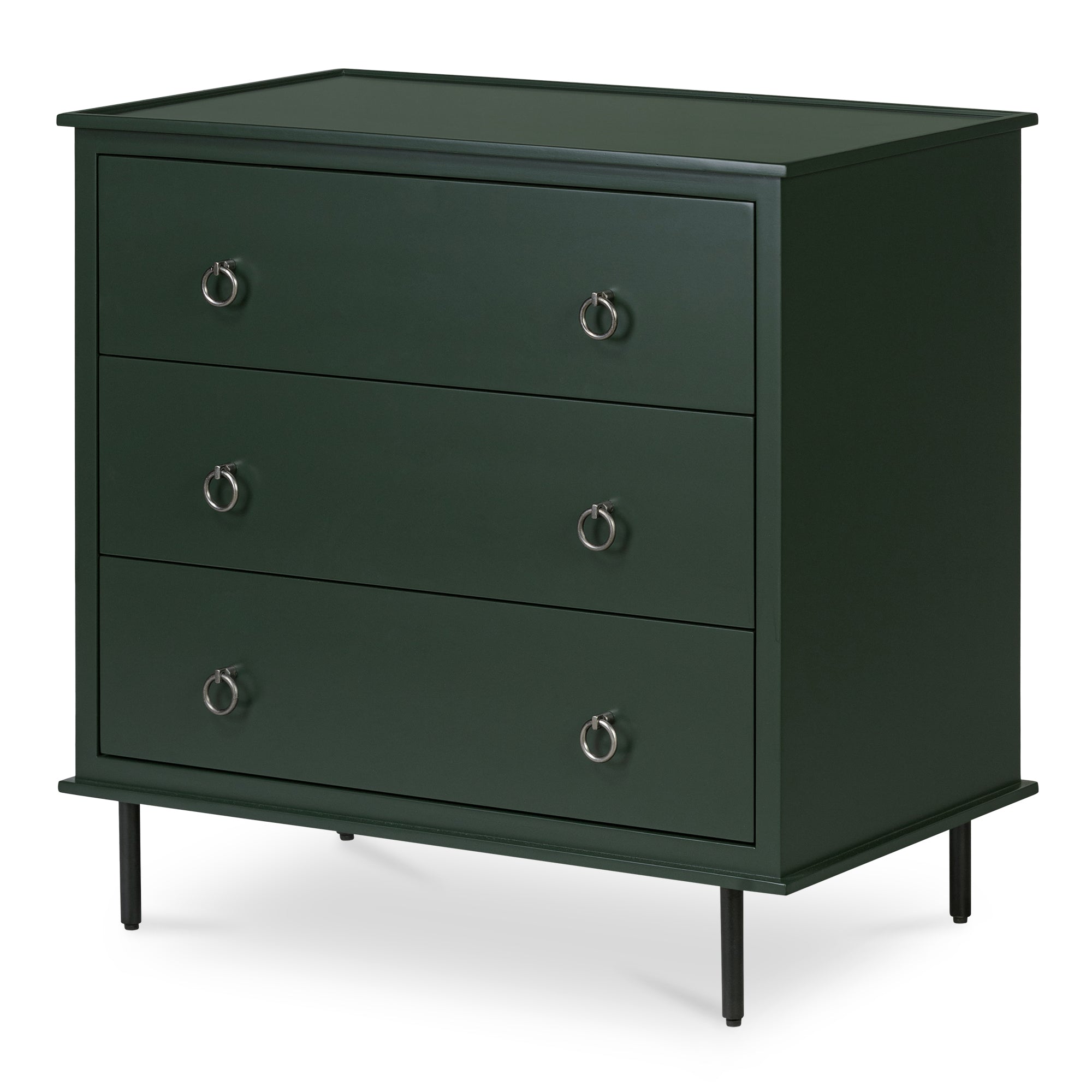 Moes Reagan 3 Drawer Nightstand Deep Green JU-1007-27