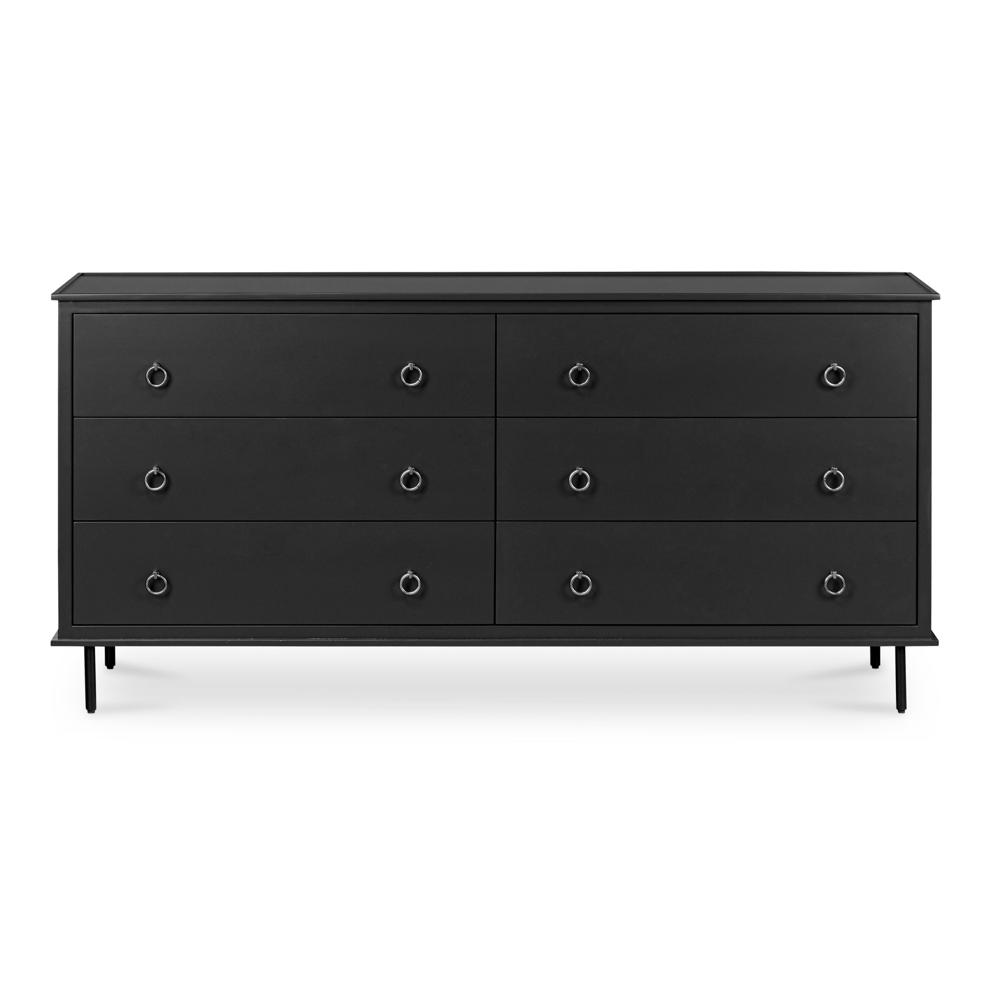 Moes Reagan 6 Drawer Dresser Black JU-1008-02