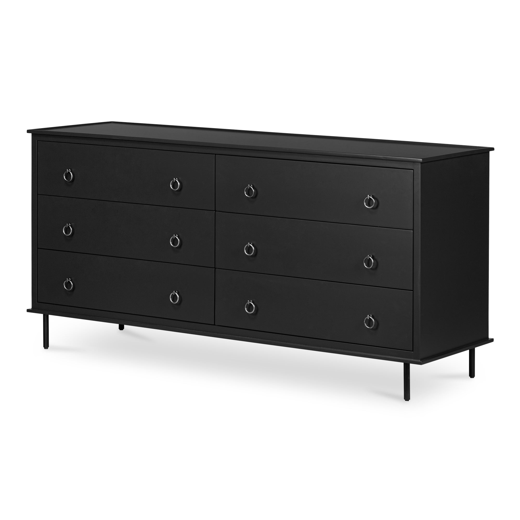 Moes Reagan 6 Drawer Dresser Black JU-1008-02