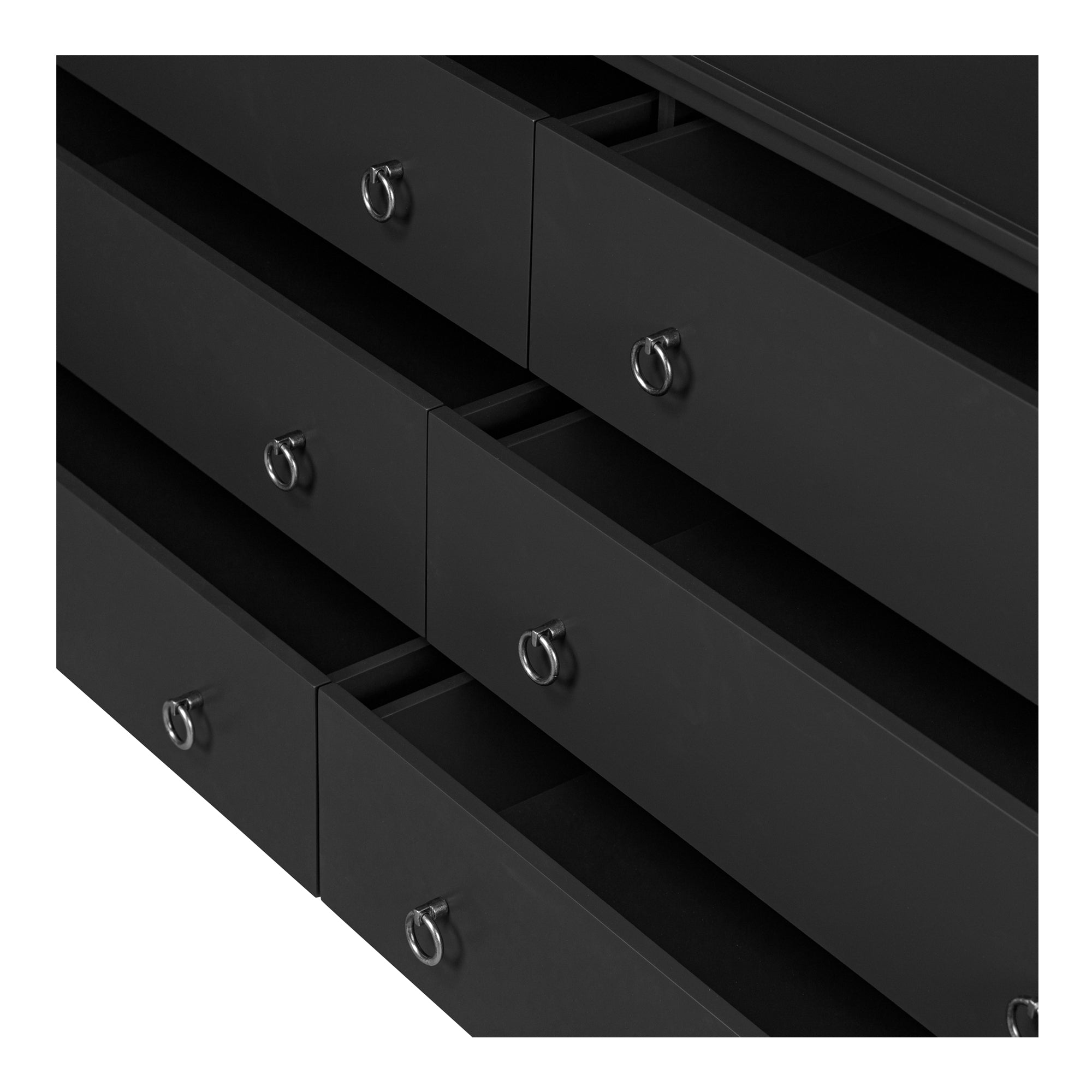 Moes Reagan 6 Drawer Dresser Black JU-1008-02