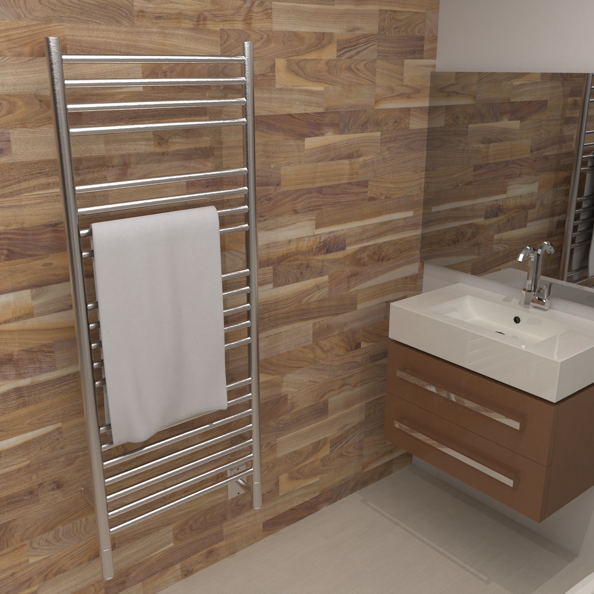 Amba Jeeves Model D Straight 20-Bar Hardwired Towel Warmer – 304 Stainless Steel
