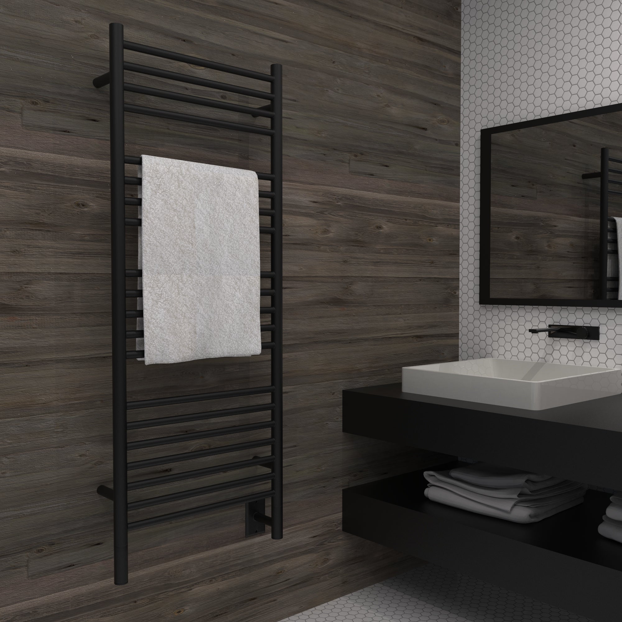 Amba Jeeves Model D Straight 20-Bar Hardwired Towel Warmer – 304 Stainless Steel