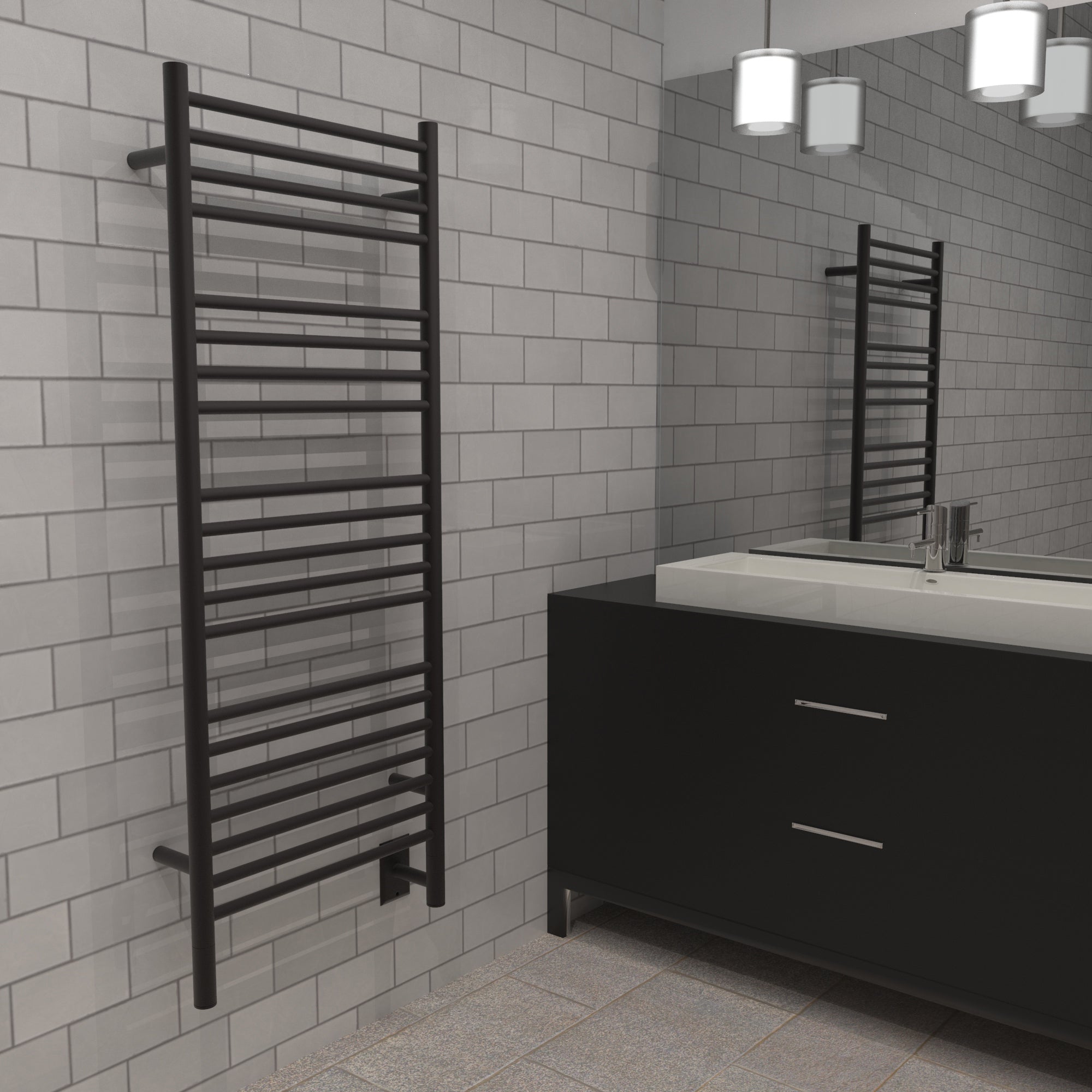 Amba Jeeves Model D Straight 20-Bar Hardwired Towel Warmer – 304 Stainless Steel