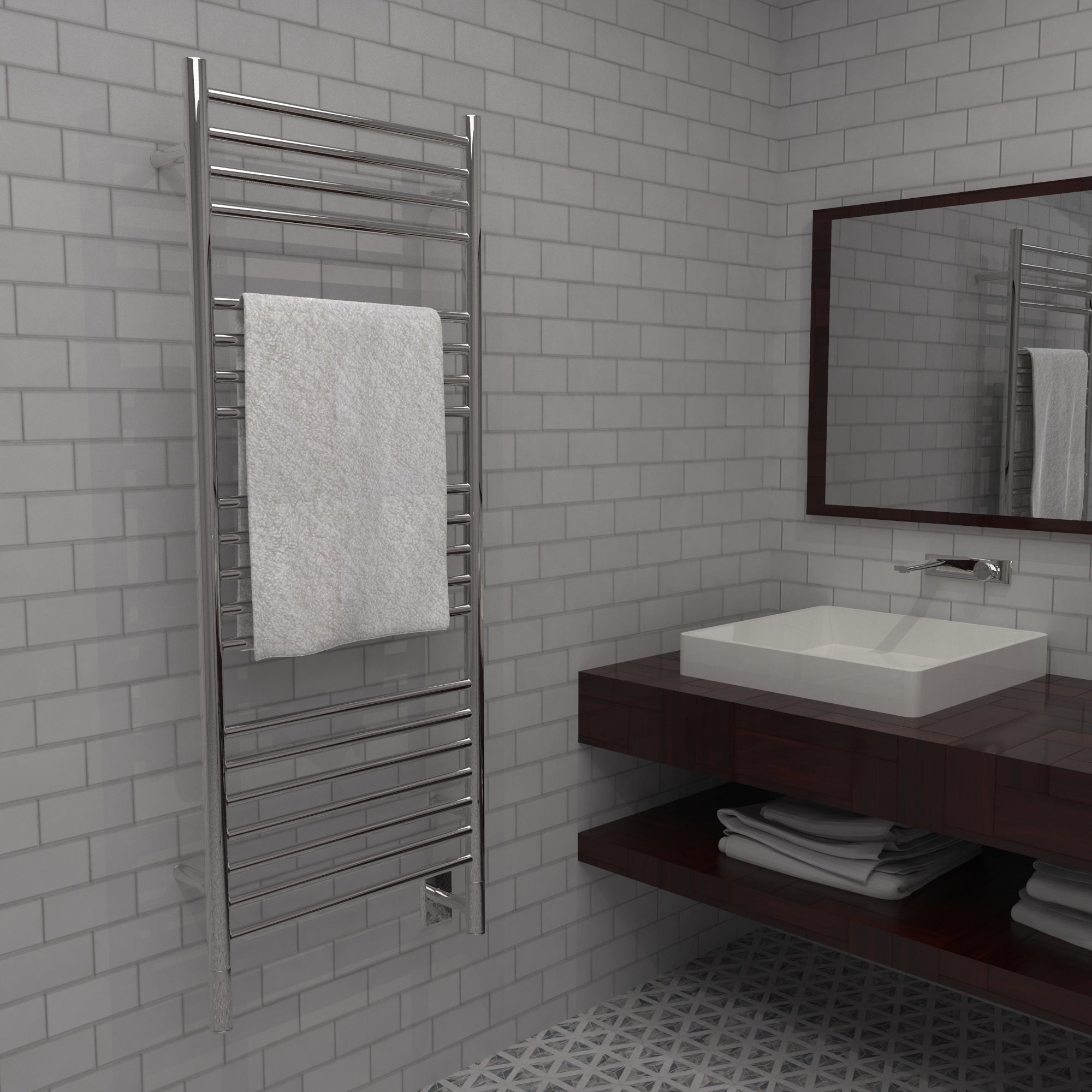 Amba Jeeves Model D Straight 20-Bar Hardwired Towel Warmer – 304 Stainless Steel