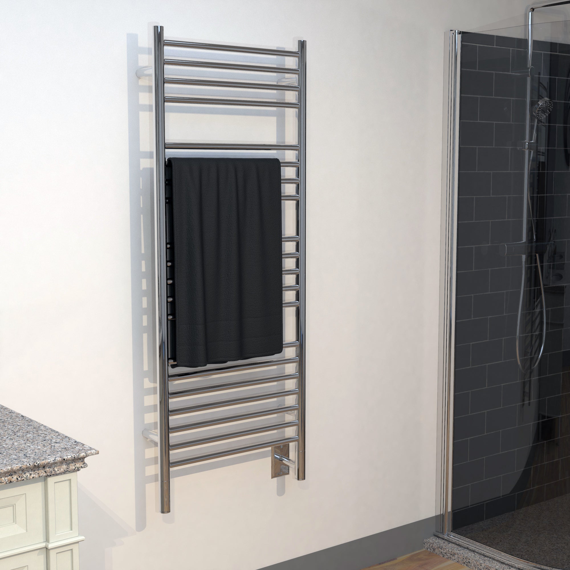 Amba Jeeves Model D Straight 20-Bar Hardwired Towel Warmer – 304 Stainless Steel