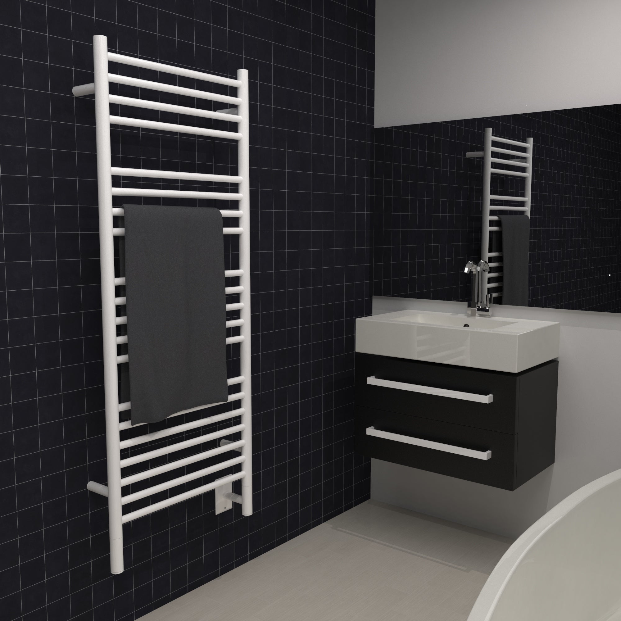 Amba Jeeves Model D Straight 20-Bar Hardwired Towel Warmer – 304 Stainless Steel