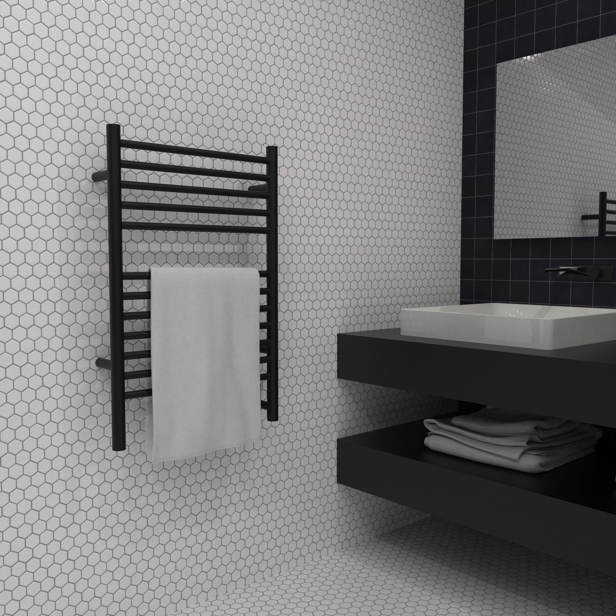 Jeeves Model E Straight 12 Bar Hardwired Towel Warmer