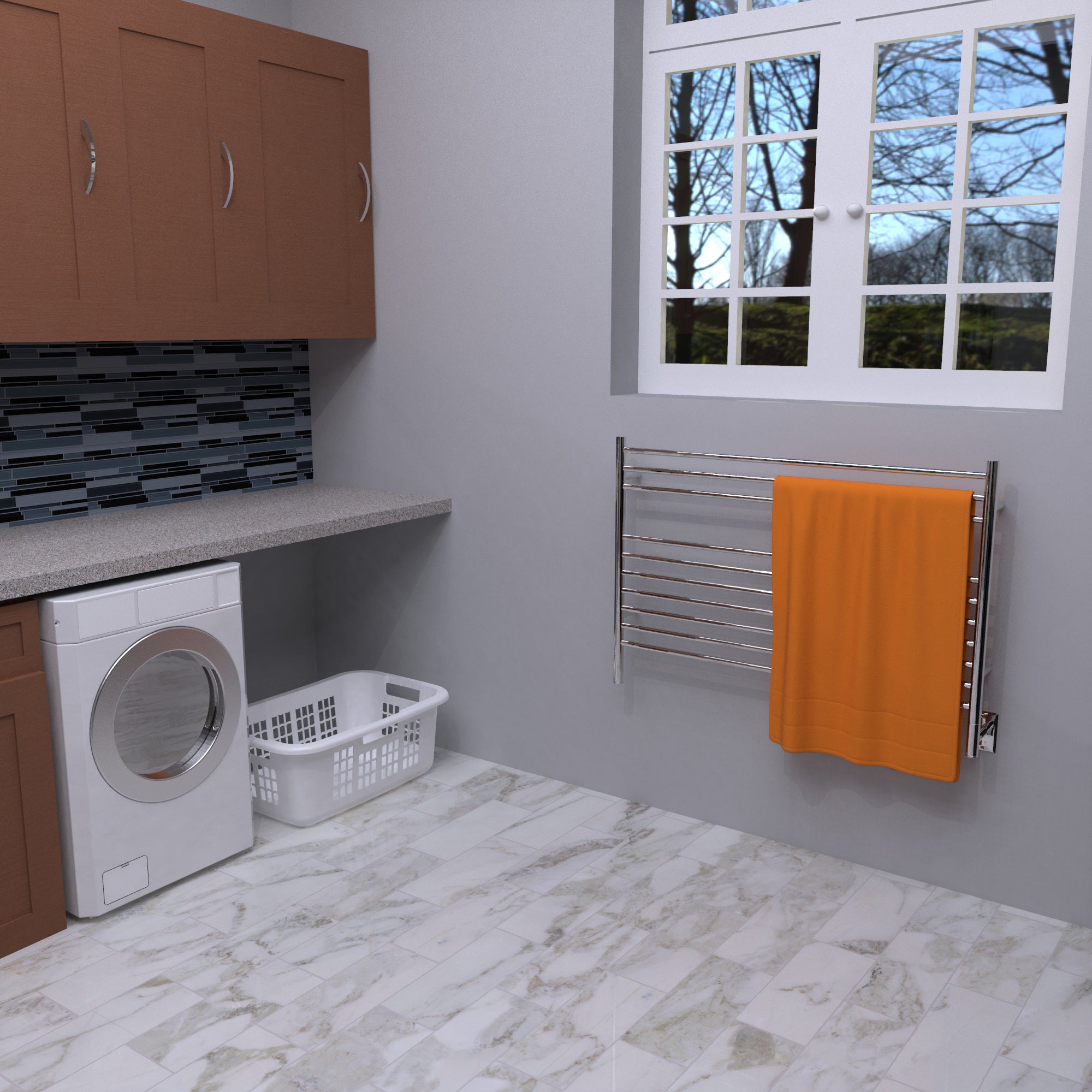 Amba Jeeves Model L Straight 10 Bar Hardwired Towel Warmer