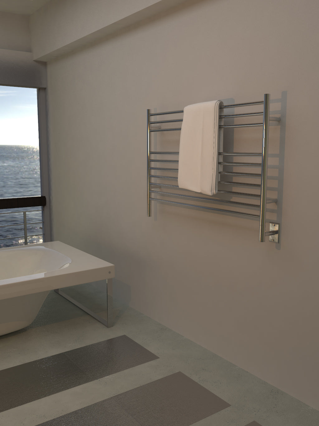 Amba Jeeves Model L Straight 10 Bar Hardwired Towel Warmer