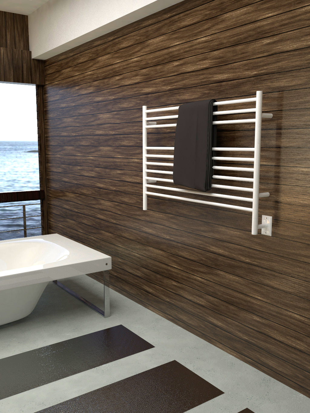 Amba Jeeves Model L Straight 10 Bar Hardwired Towel Warmer