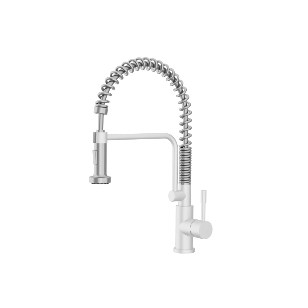 Flusso K.1200 Caso - Semi-Professional Dual Spray Stainless Steel Kitchen Faucet With Pull Out