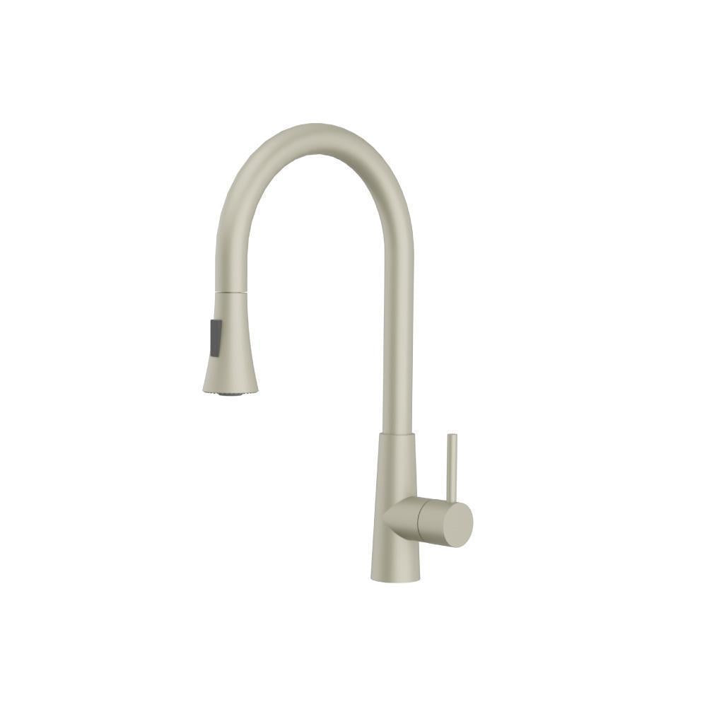 Zest Dual Spray Stainless Steel Kitchen Faucet with Pull-Out – Flusso / Isenberg