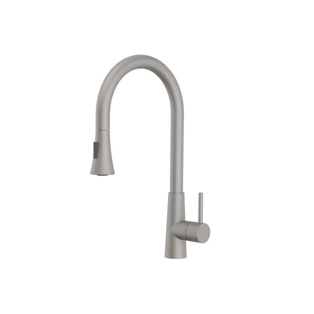 Zest Dual Spray Stainless Steel Kitchen Faucet with Pull-Out – Flusso / Isenberg