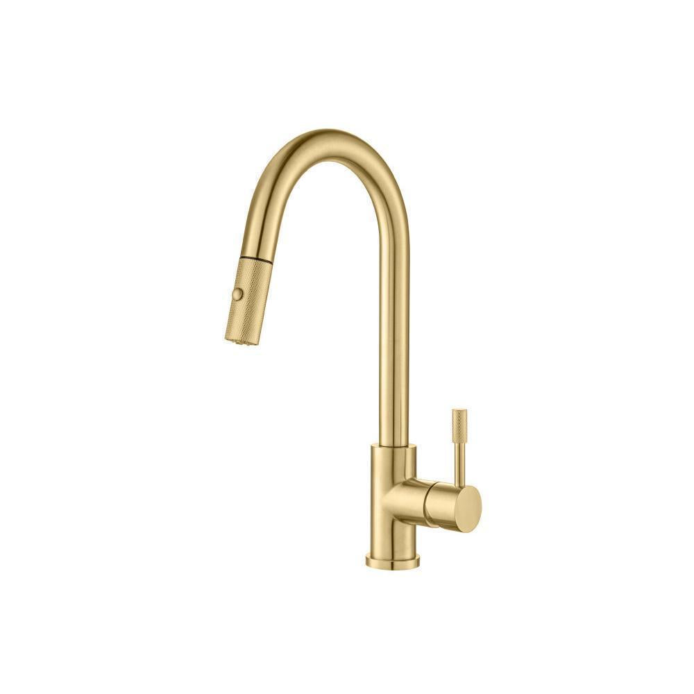 Flusso K.1390 Vasco - Dual Spray Stainless Steel Kitchen Faucet With Pull Out & Knurling