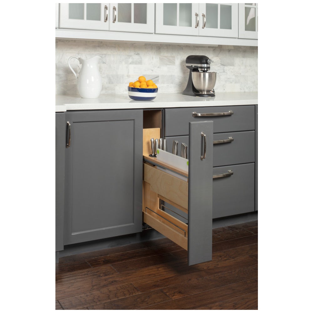 Hardware Resources "No Wiggle" Magnetic Knife Organizer Soft-close Pullout