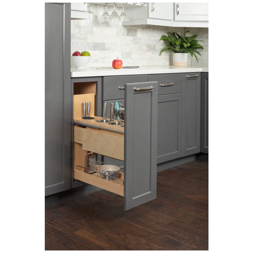 Hardware Resources "No Wiggle" Magnetic Knife Organizer Soft-close Pullout