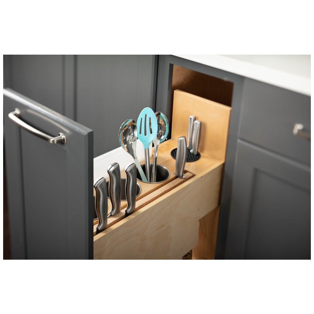 Hardware Resources "No Wiggle" Magnetic Knife Organizer Soft-close Pullout