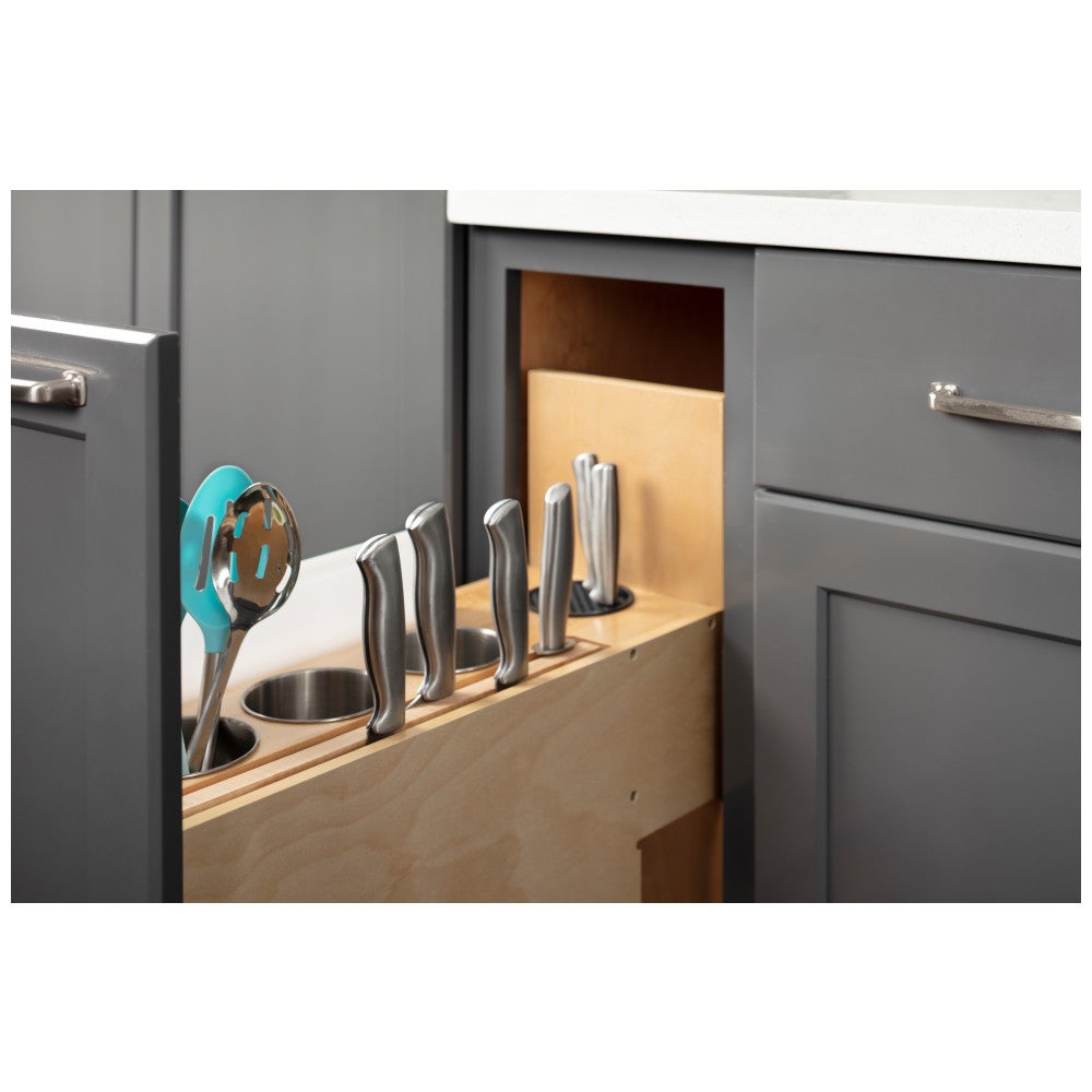 Hardware Resources "No Wiggle" Magnetic Knife Organizer Soft-close Pullout