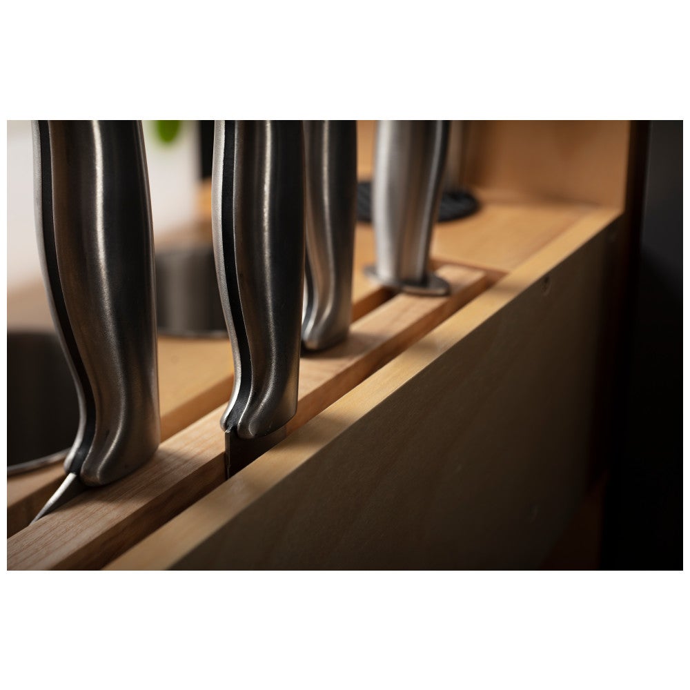 Hardware Resources "No Wiggle" Magnetic Knife Organizer Soft-close Pullout