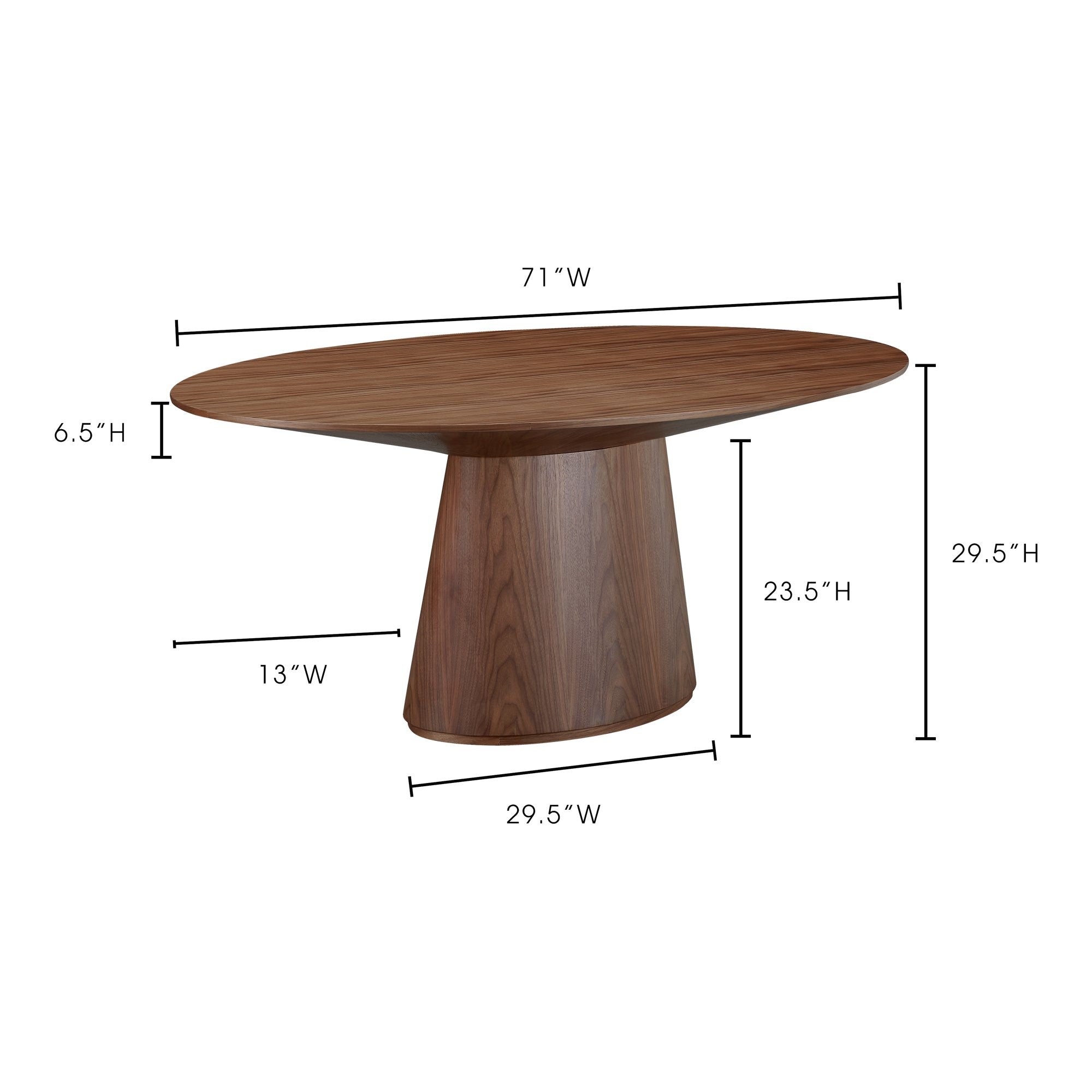 Moes Otago Oval Dining Table Walnut Brown KC-1007-03-0