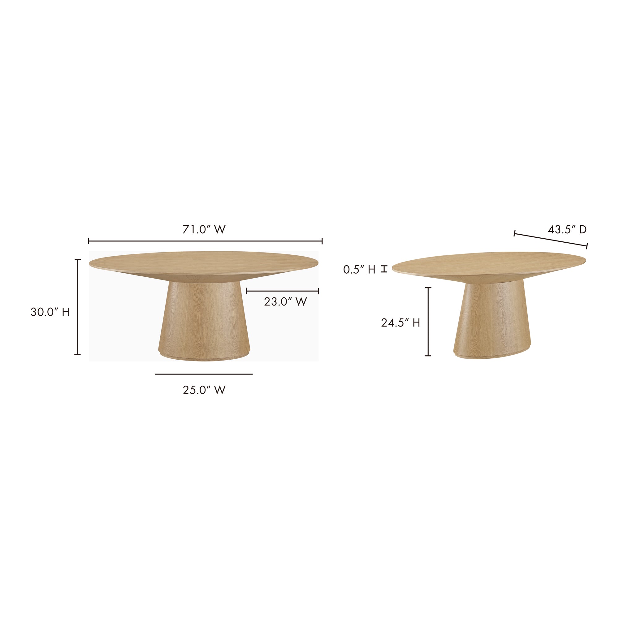 Moes Otago Oval Dining Table Natural Oak KC-1007-24-0