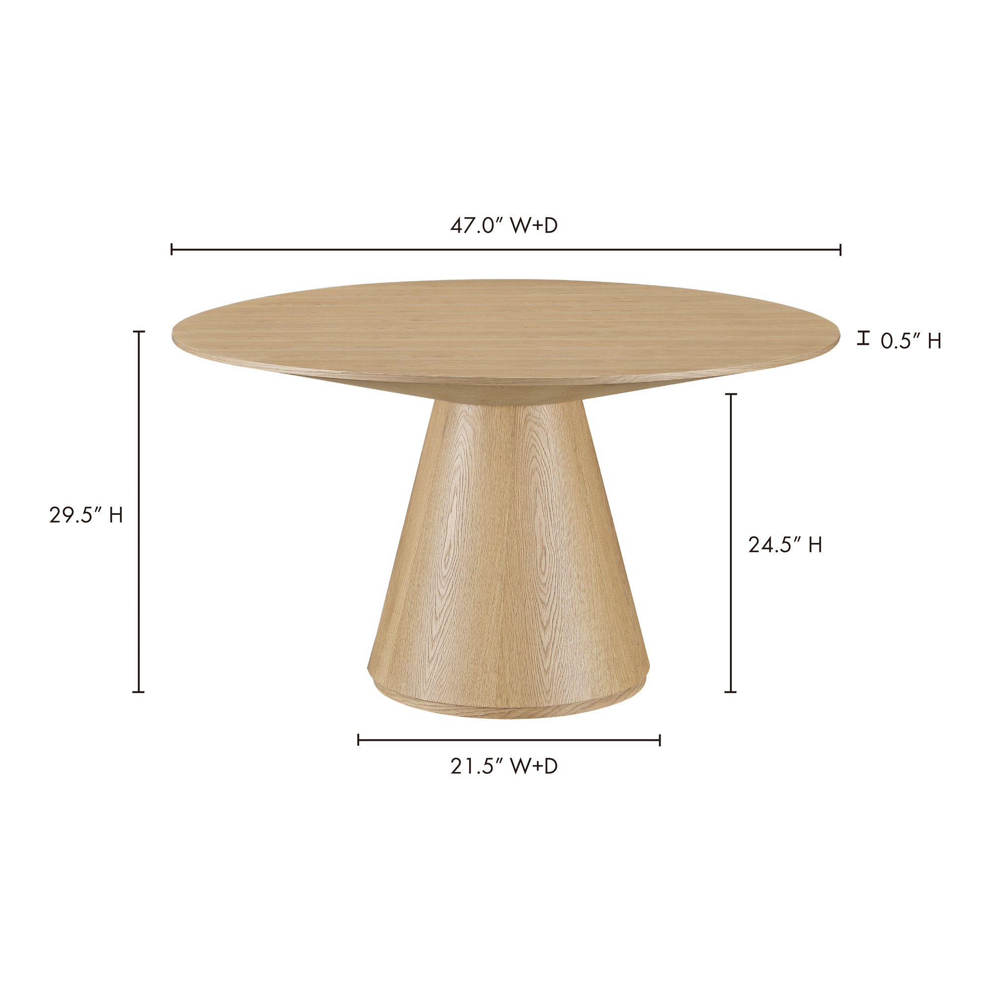 Moes Otago 47In Round Dining Table Oak KC-1028-24-0